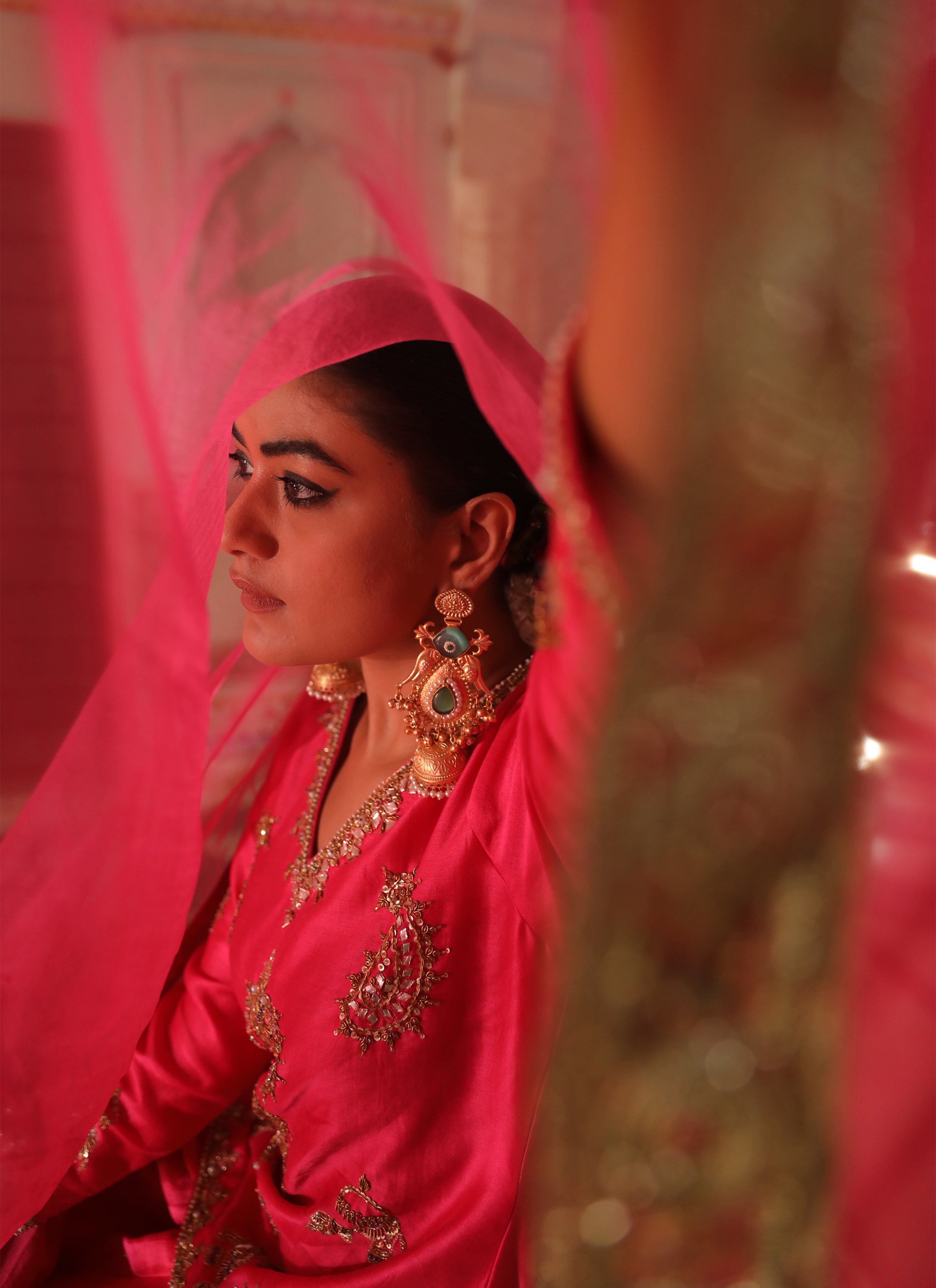 HOT PINK SHARARA SET