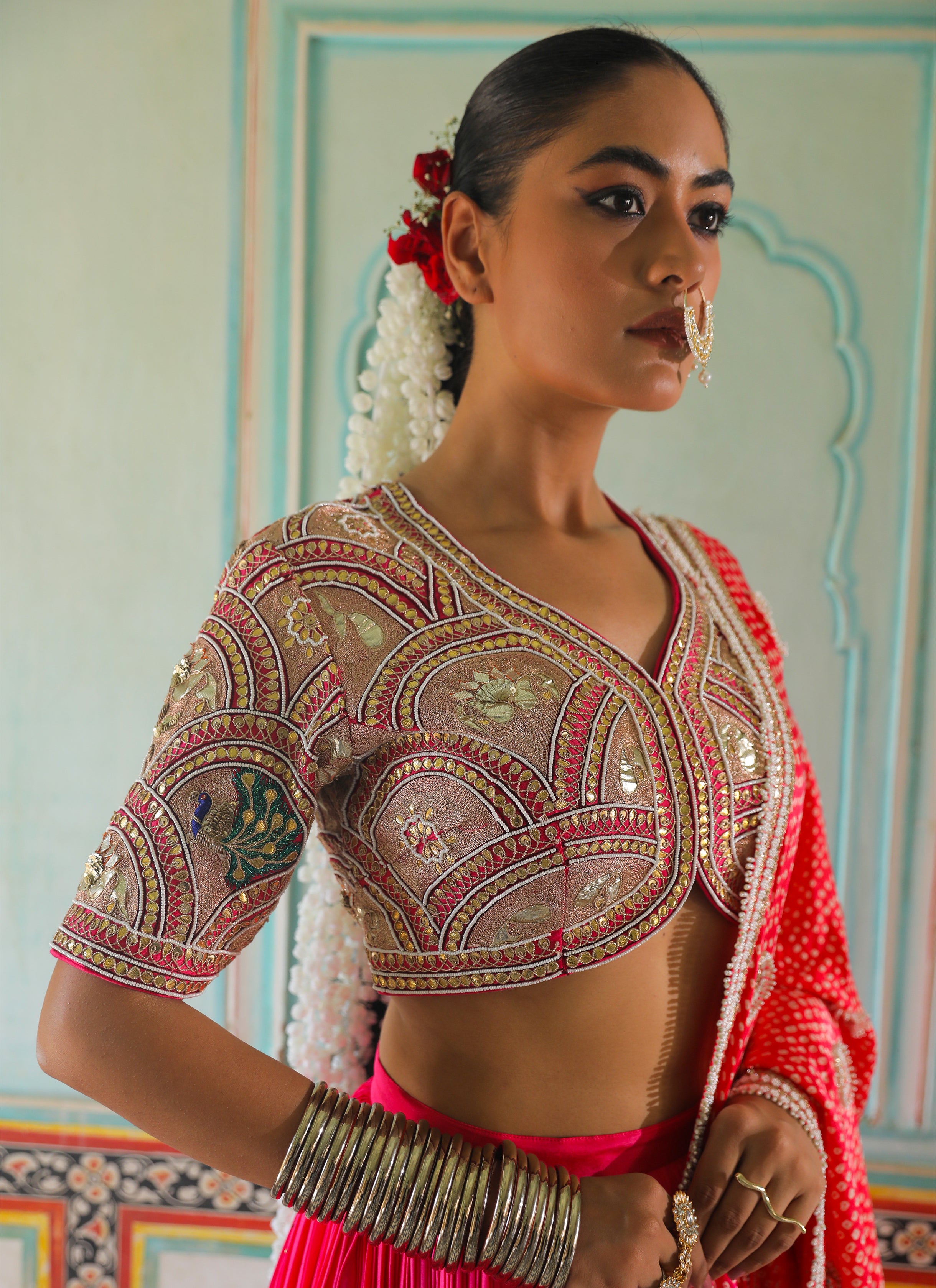 HOT PINK SILK LEHENGA