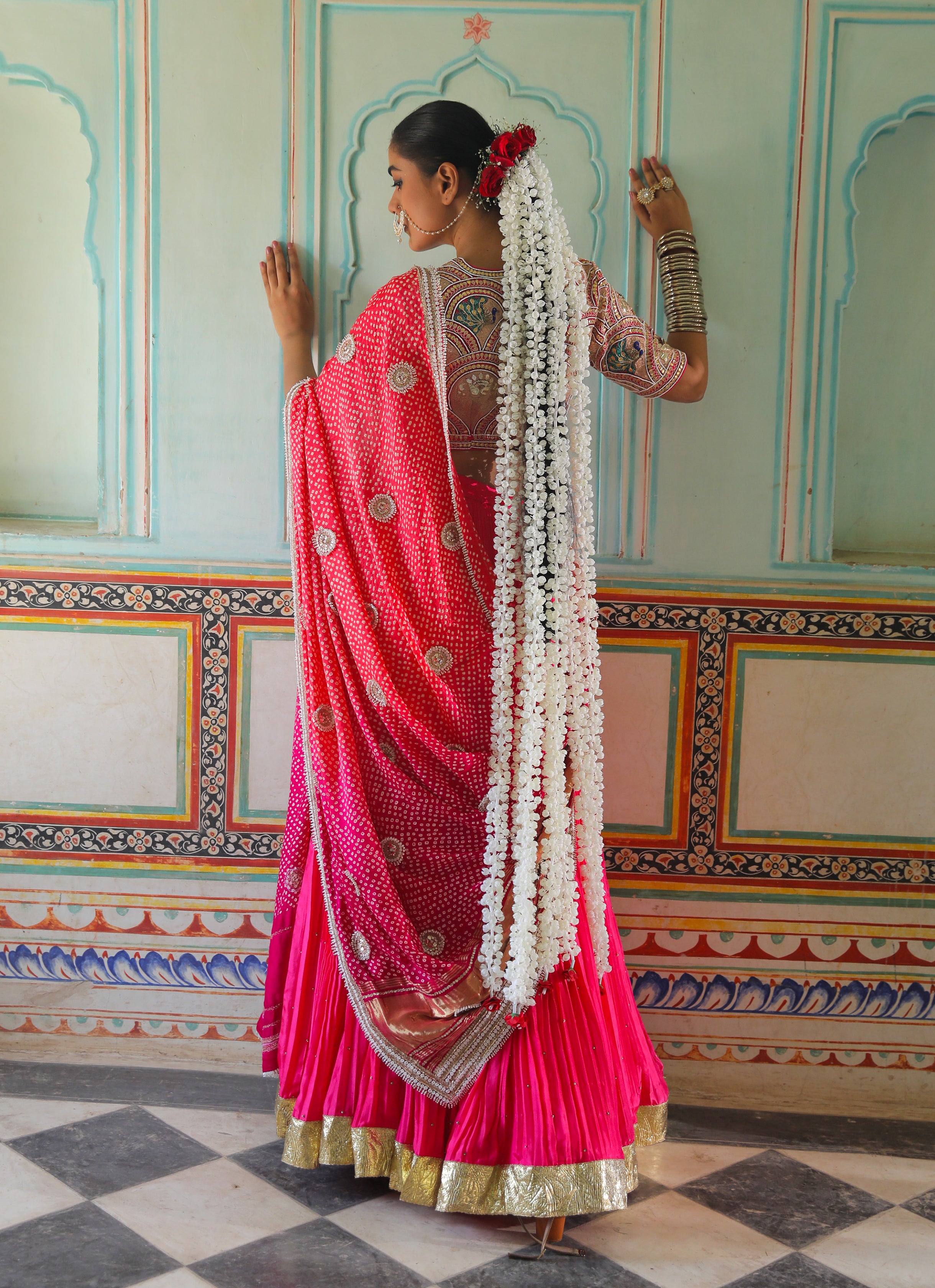 HOT PINK SILK LEHENGA