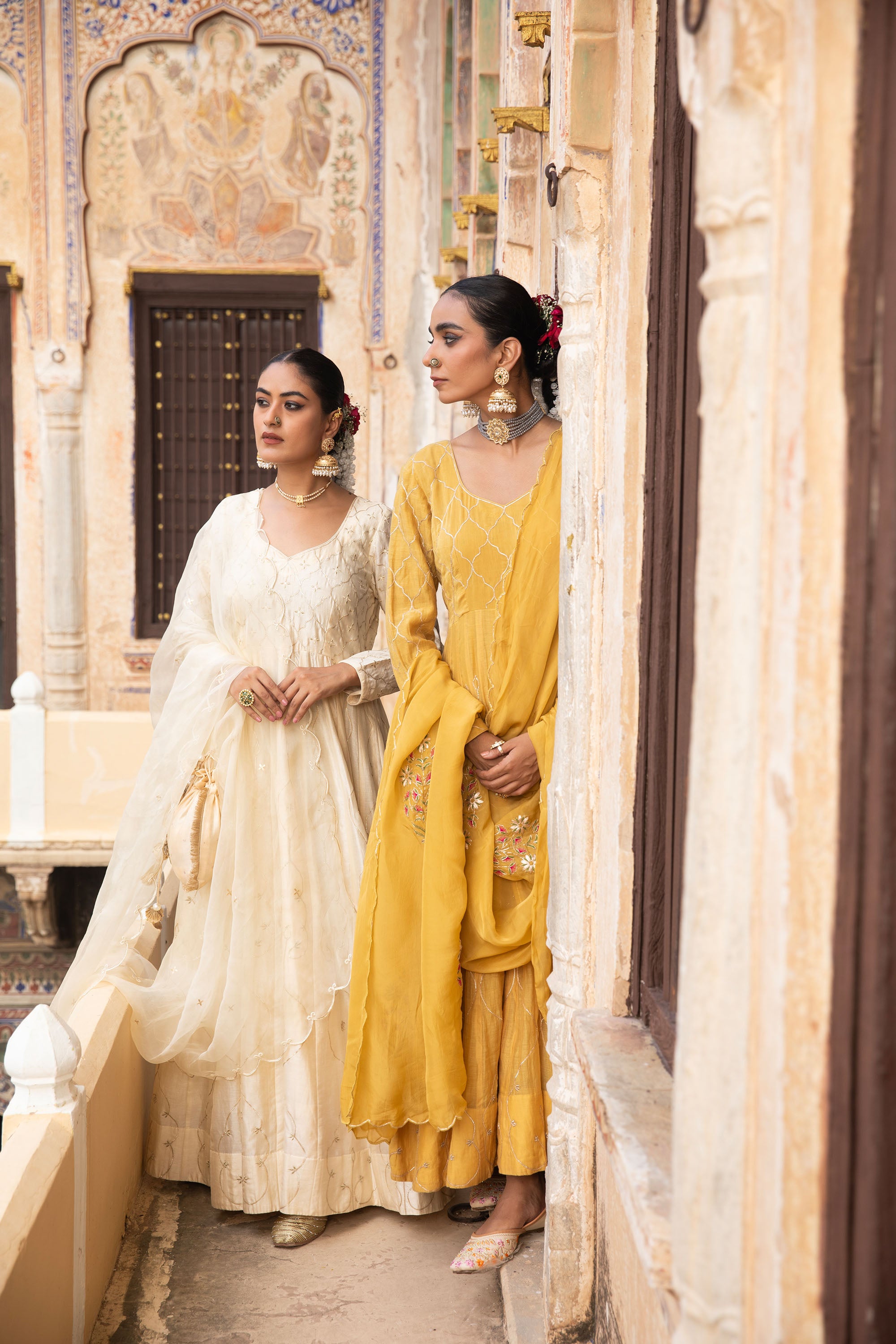 CHANDERI ANARKALI SUIT