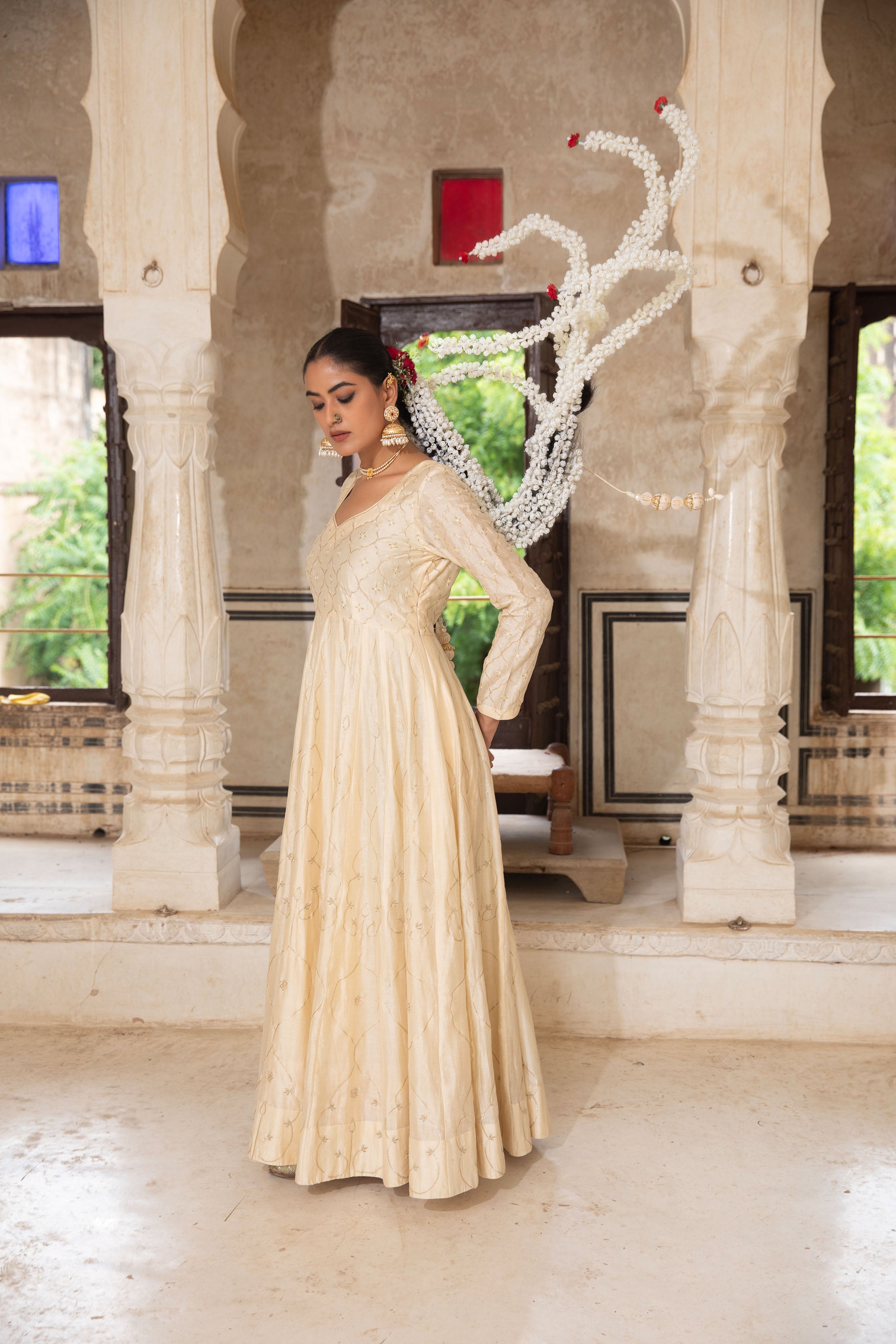 GOLD IVORY ANARKALI