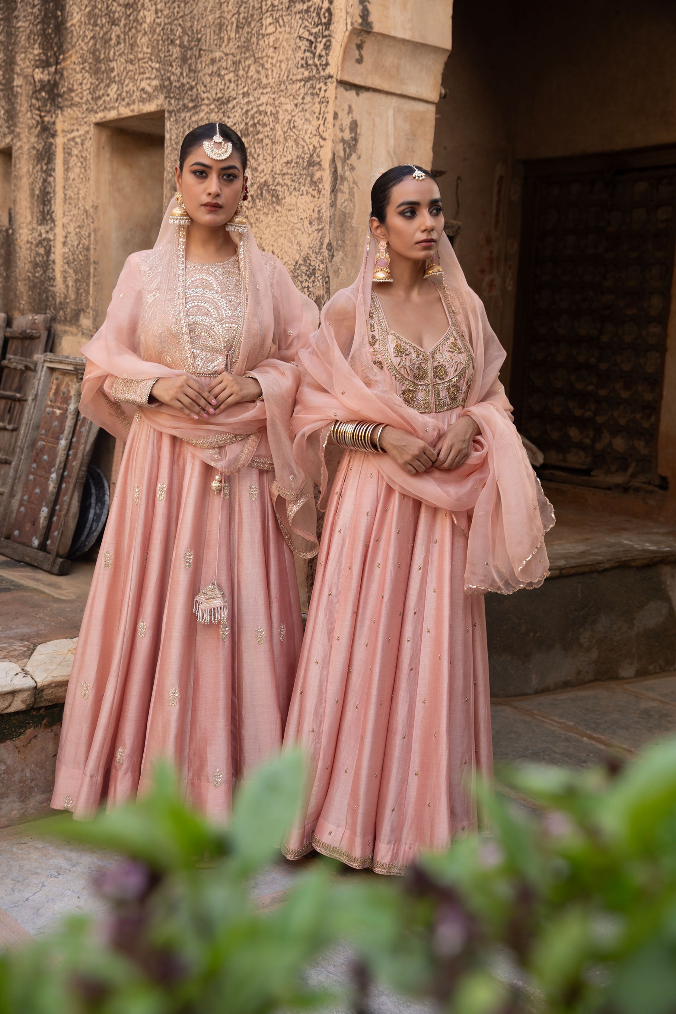CHANDERI ANARKALI SET