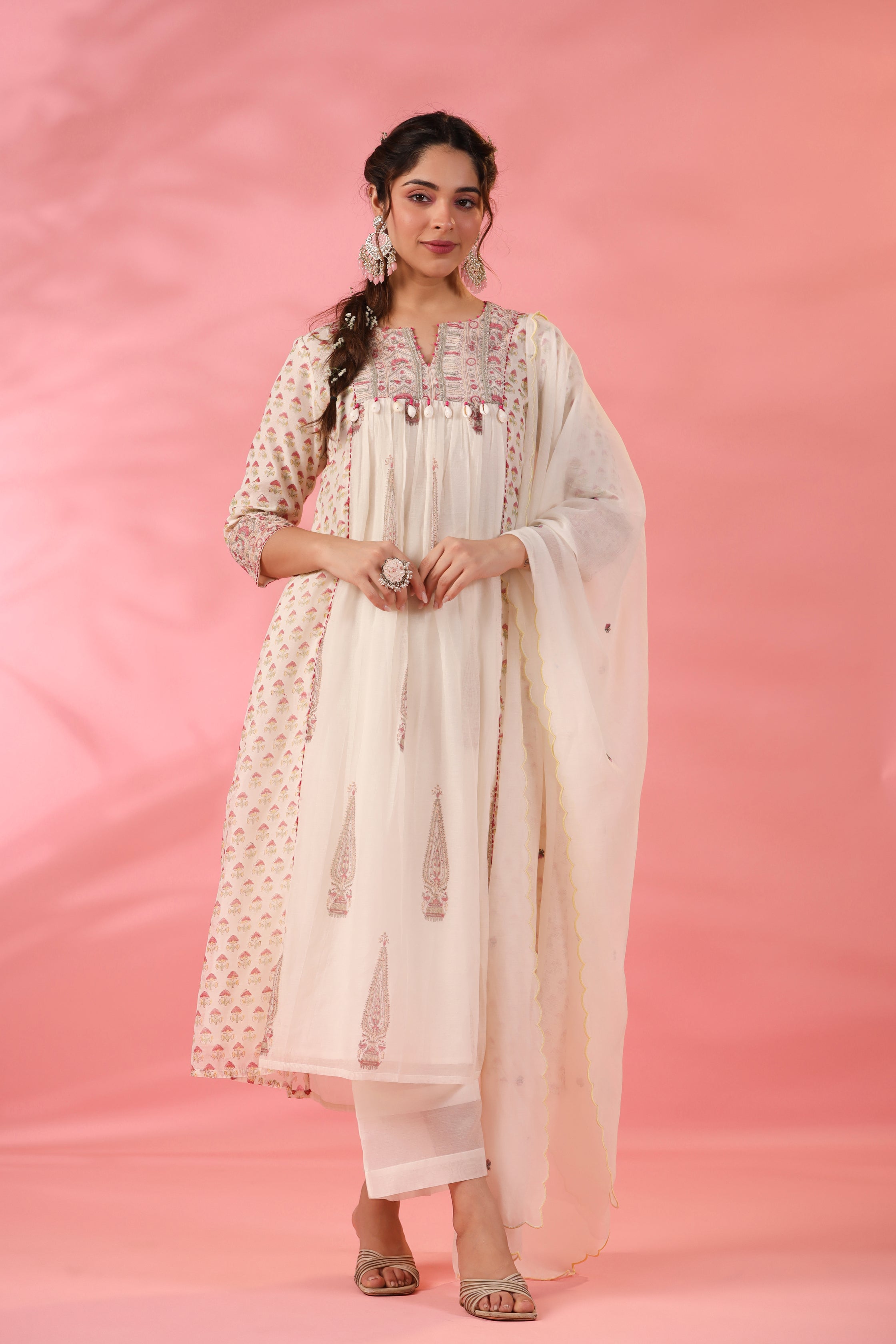 Maha Suit Set with Sequin and Bead Detailing