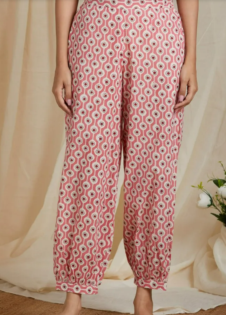 Alure Pink Hand-Block Co-ord Set