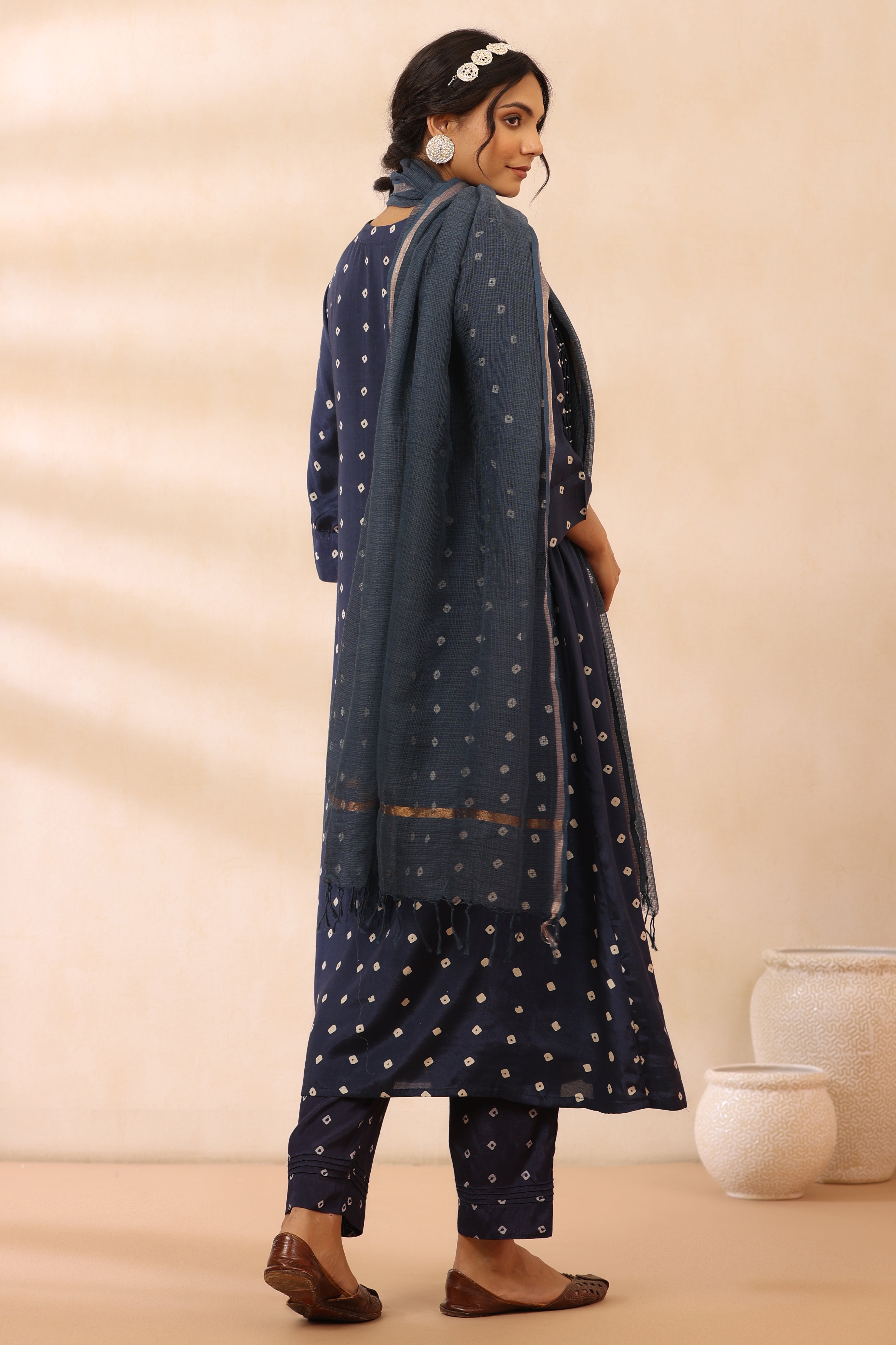 Bandhani Blue Suit set