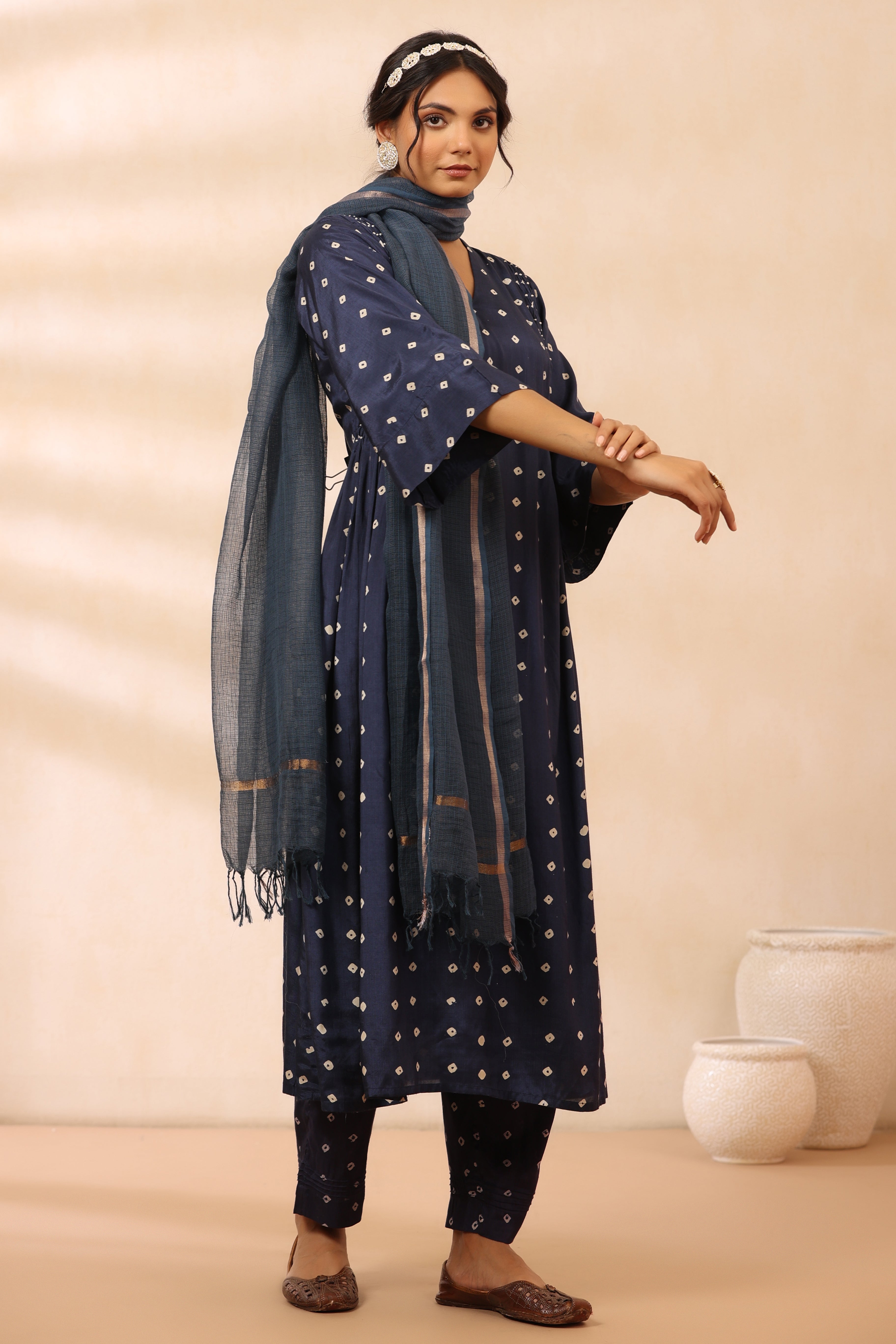 Bandhani Blue Suit set