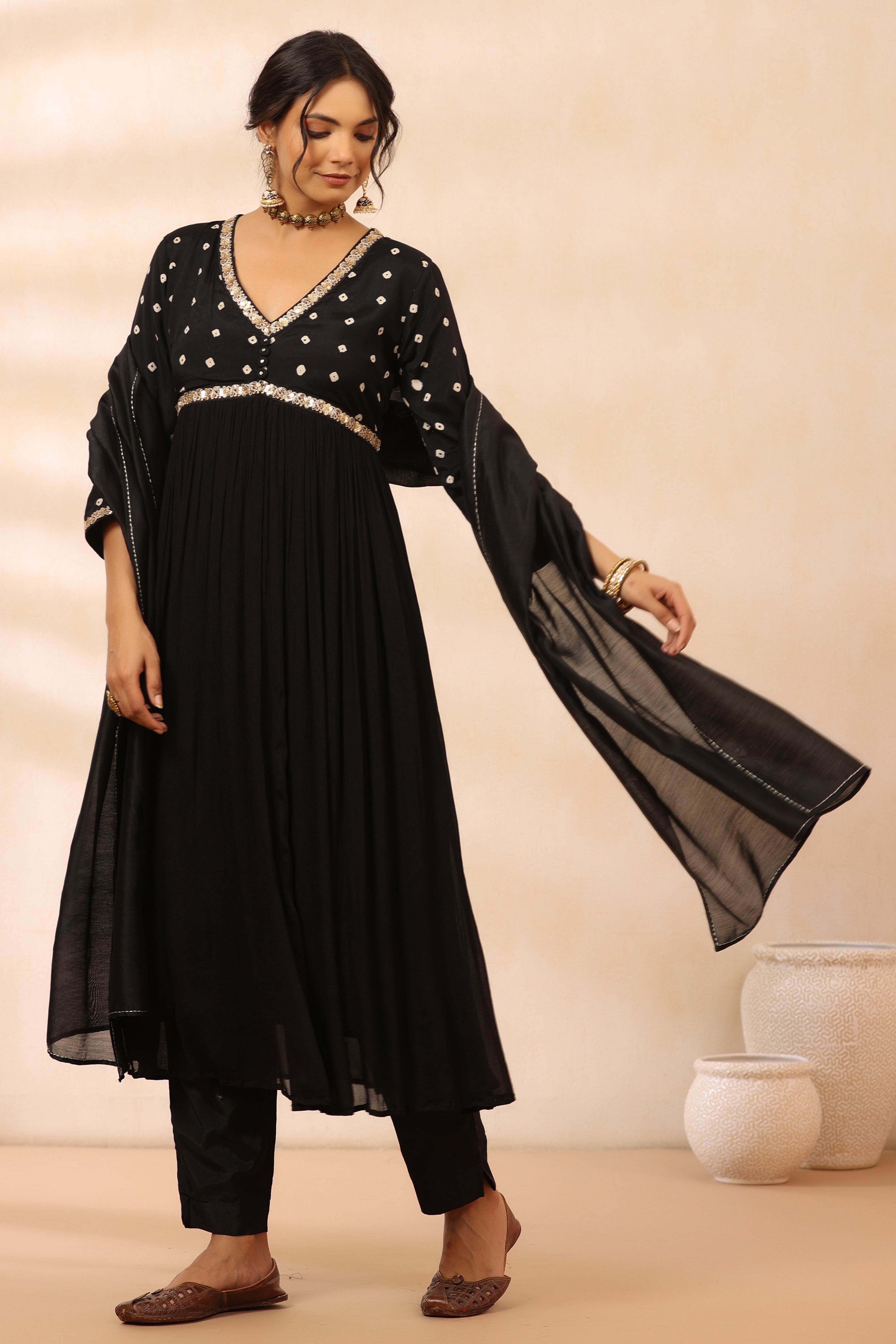 Black Aari Taari Suit Set