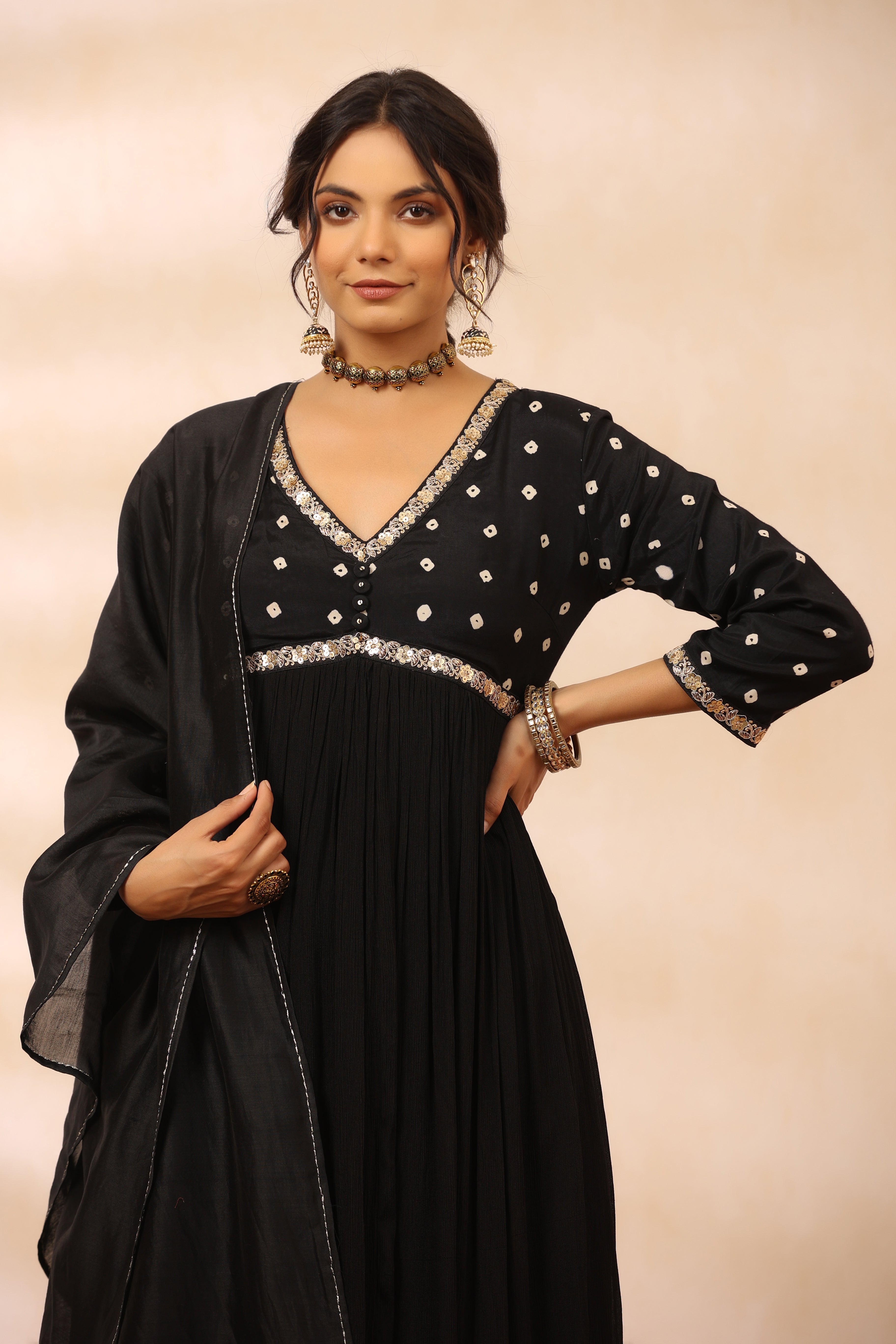 Black Aari Taari Suit Set