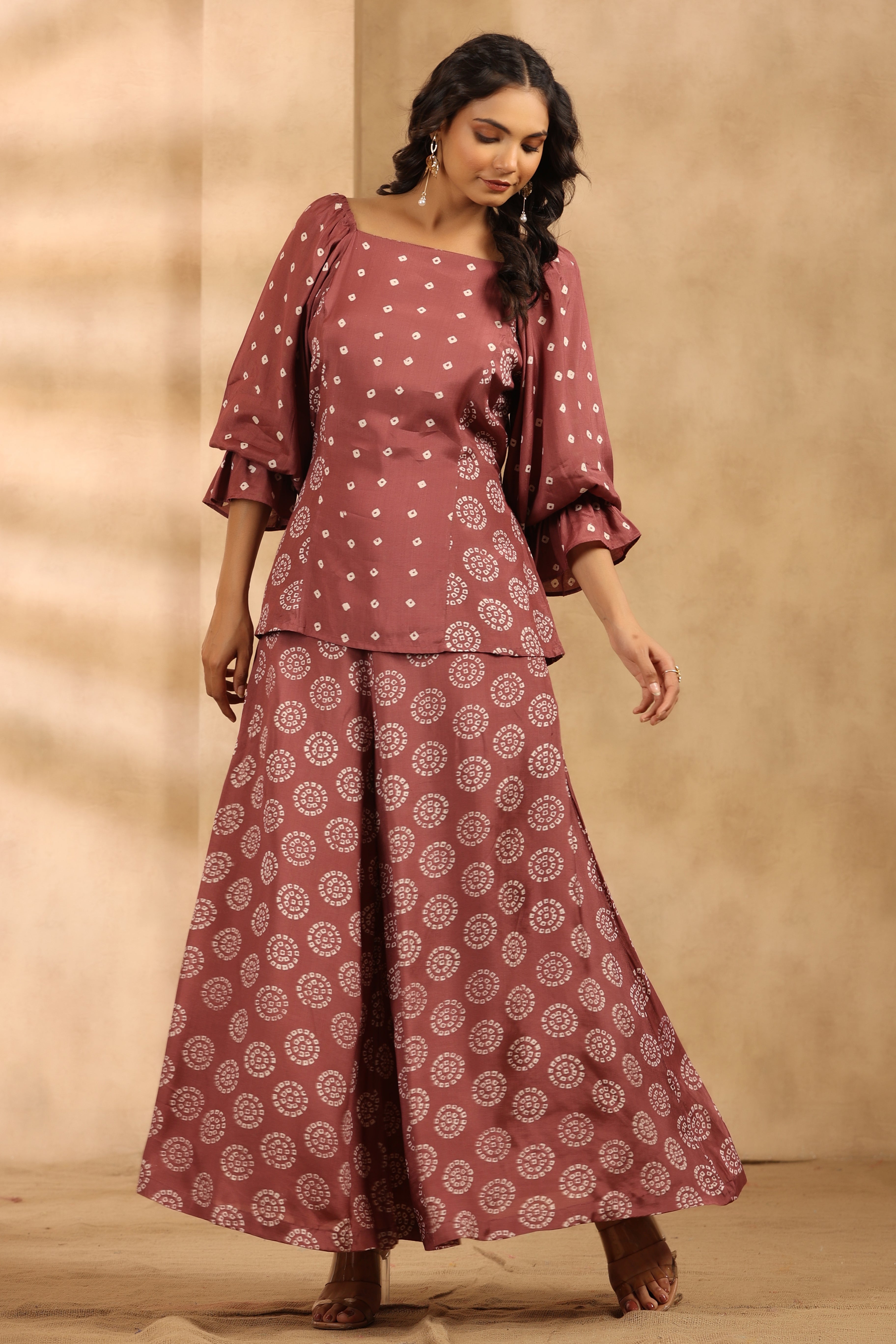 China Pink Tunic Palazzo Set
