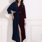 Blue and Wine Half-and-Half Knotted Dress