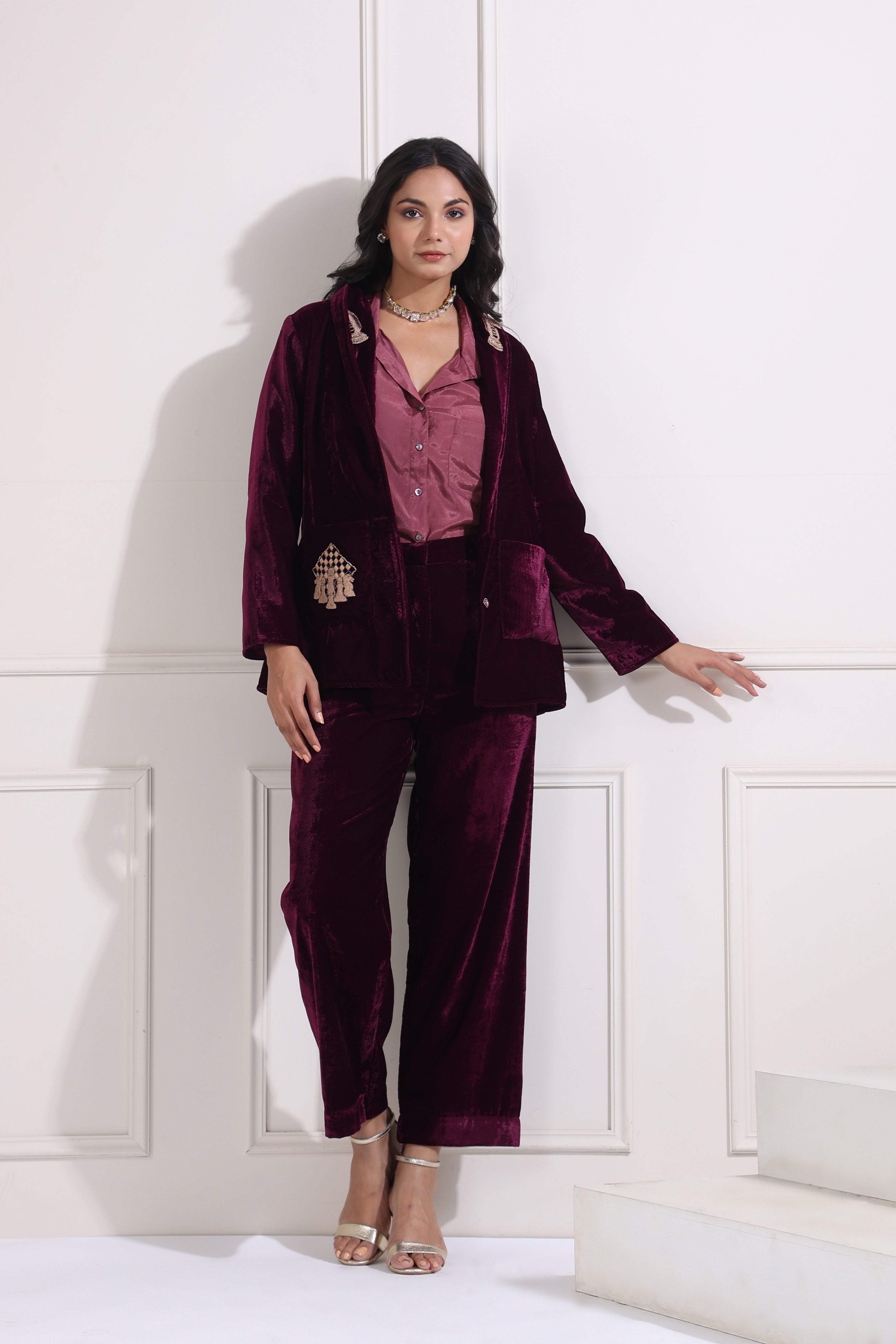 Wine Indo-Western Set