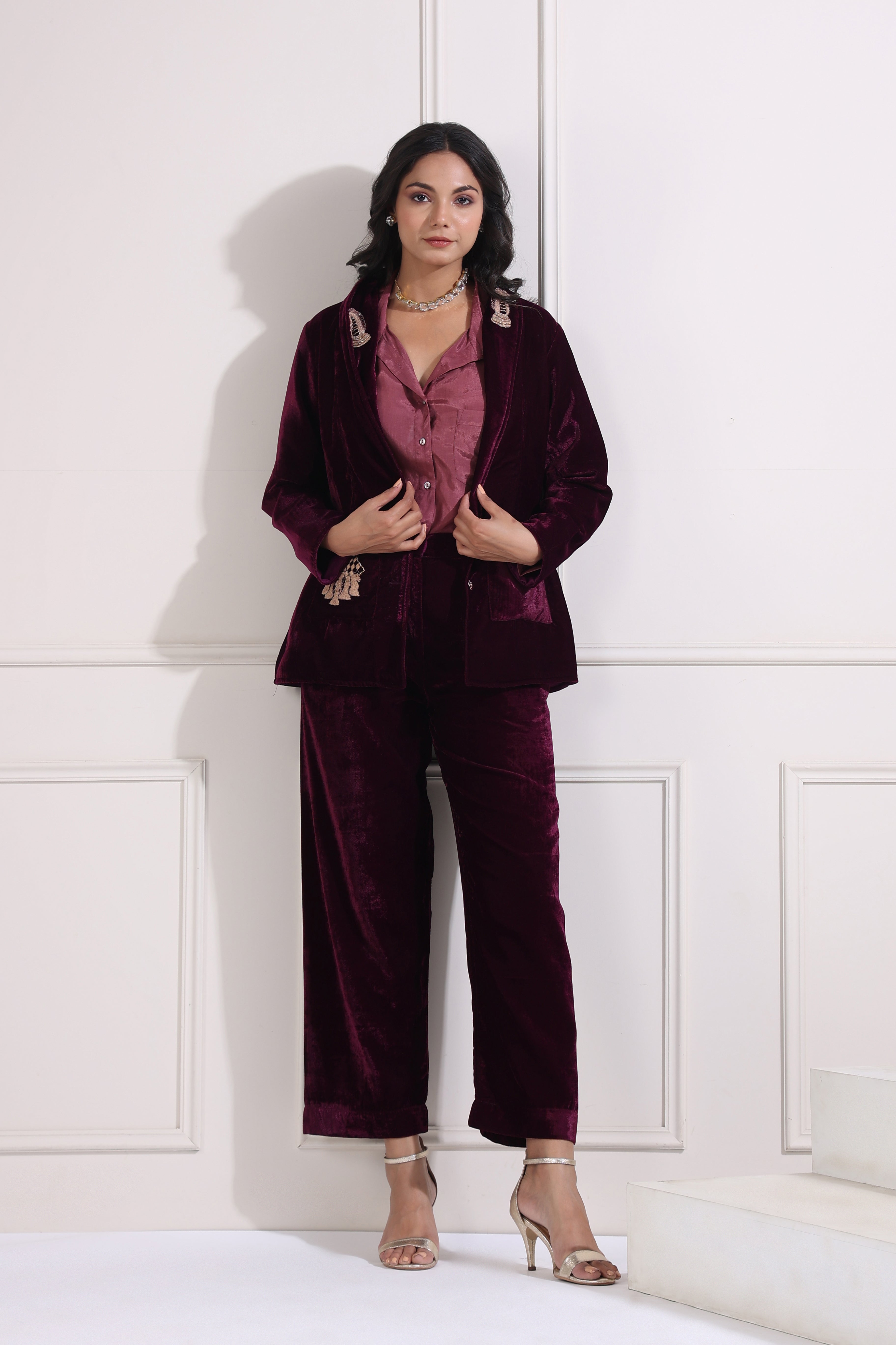 Wine Indo-Western Set