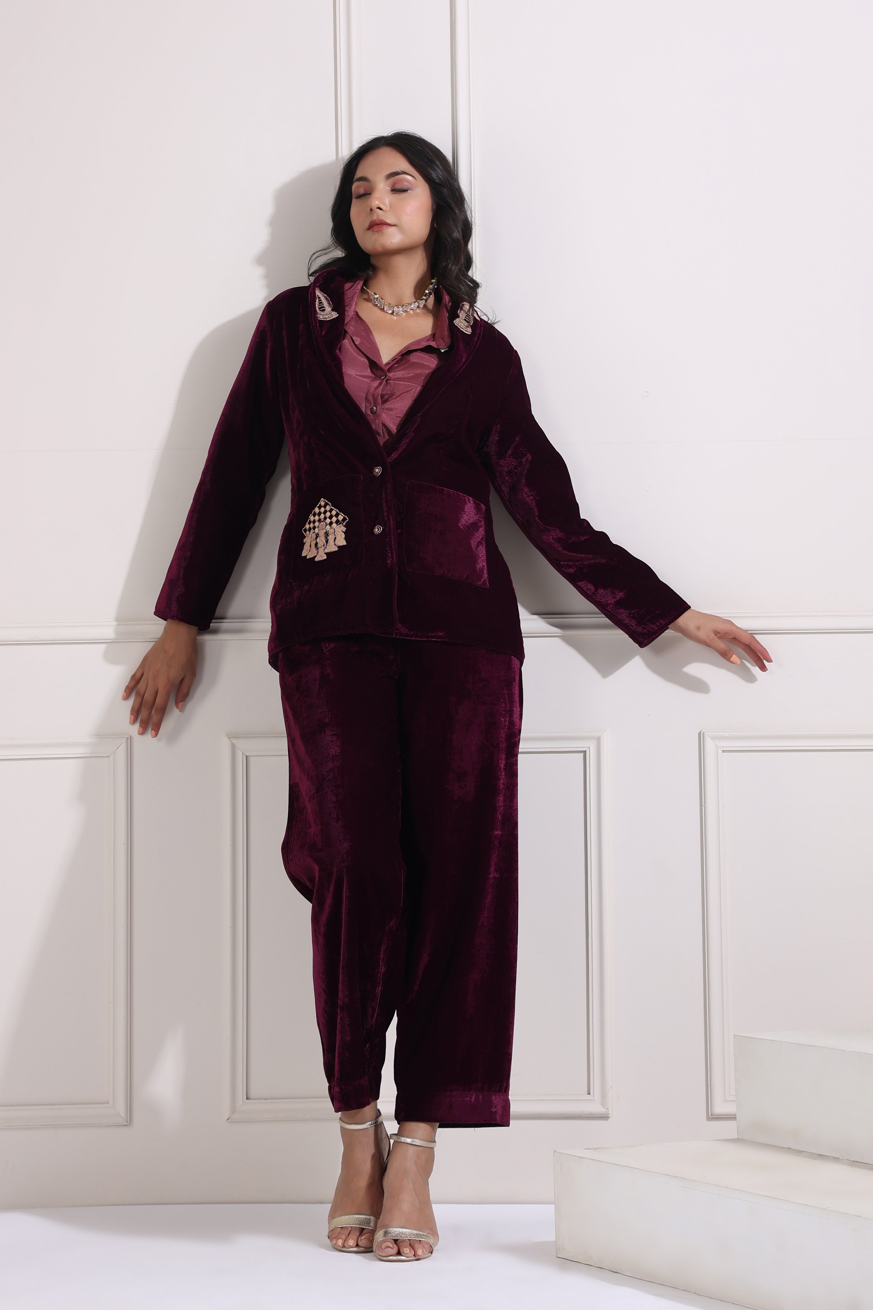 Wine Indo-Western Set