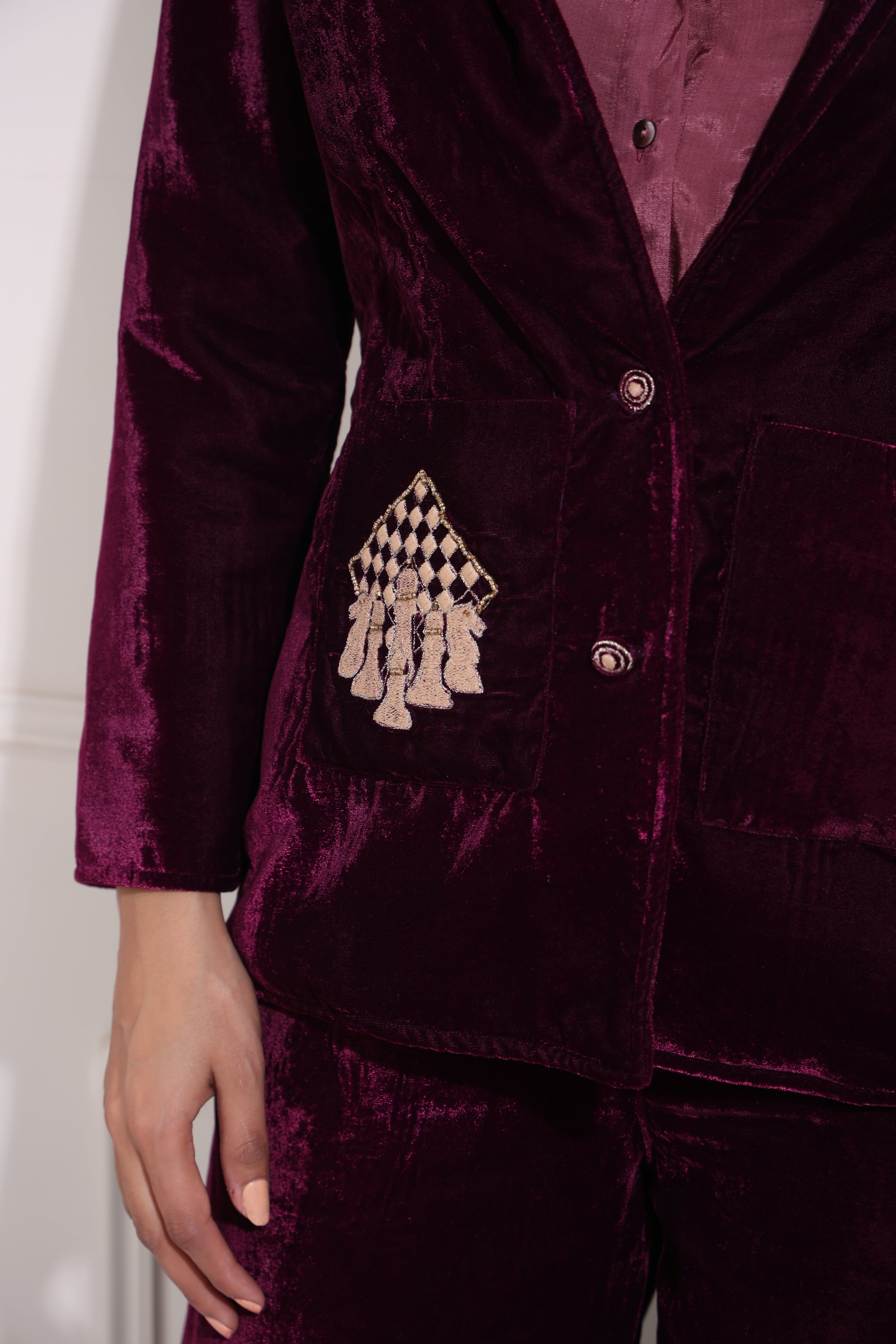 Wine Indo-Western Set