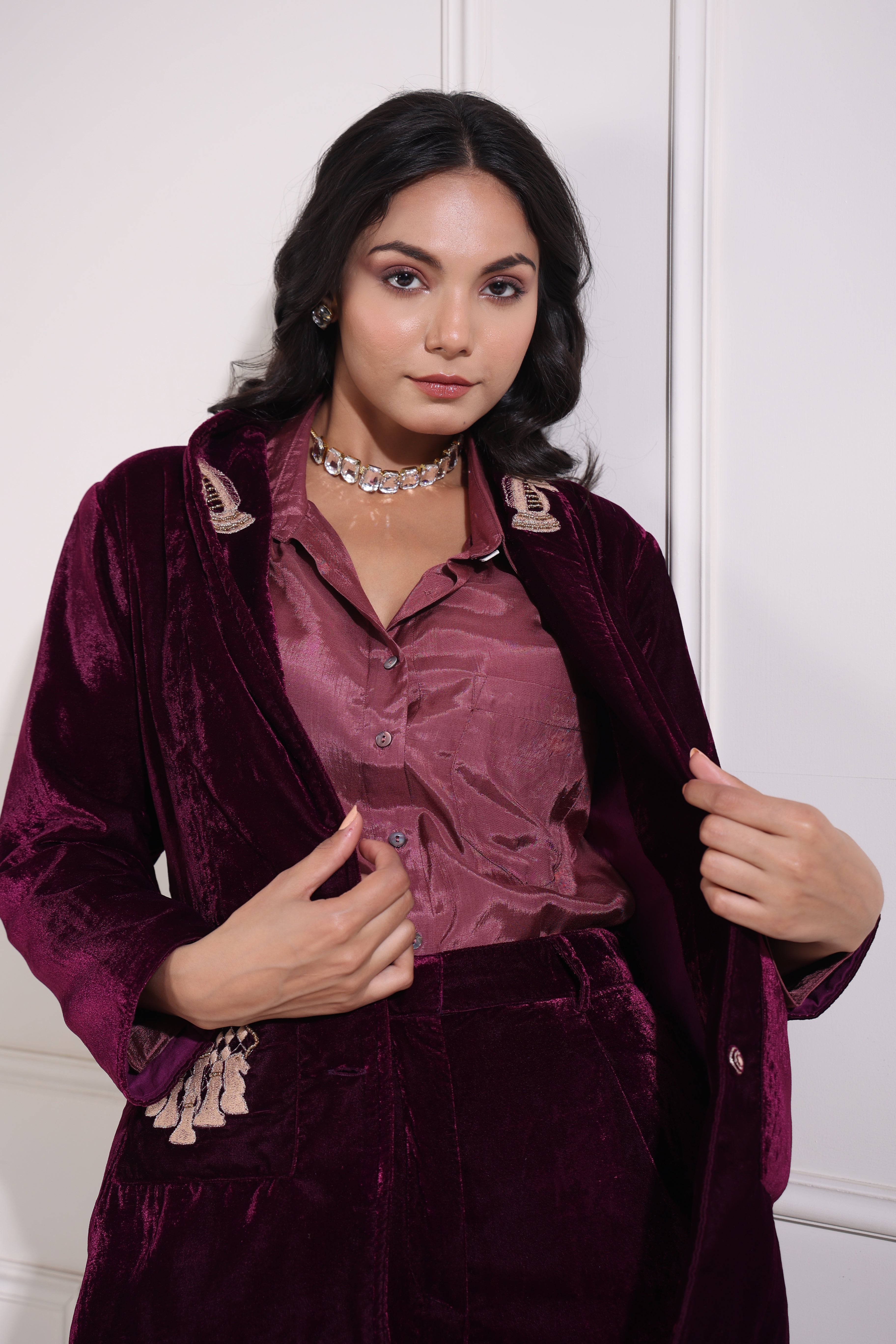 Wine Indo-Western Set