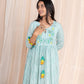 Aqua Dhari Embroidery Dress