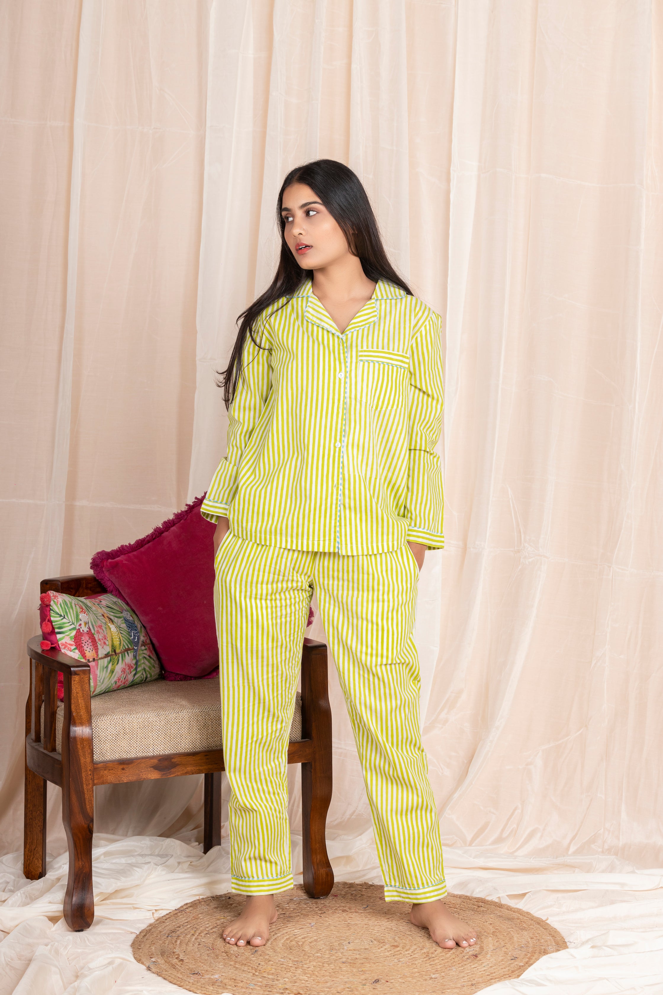 Green Dhari Night Suit (2 pcs)
