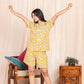Daisy Yellow Night Suit with Shorts (2 pcs)