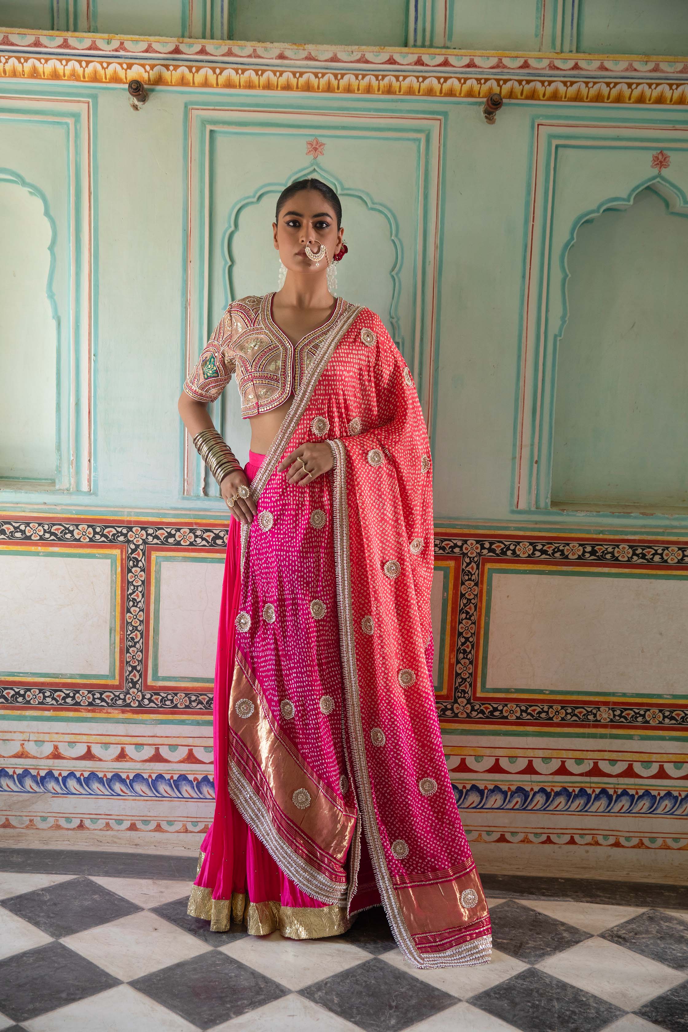 HOT PINK SILK LEHENGA