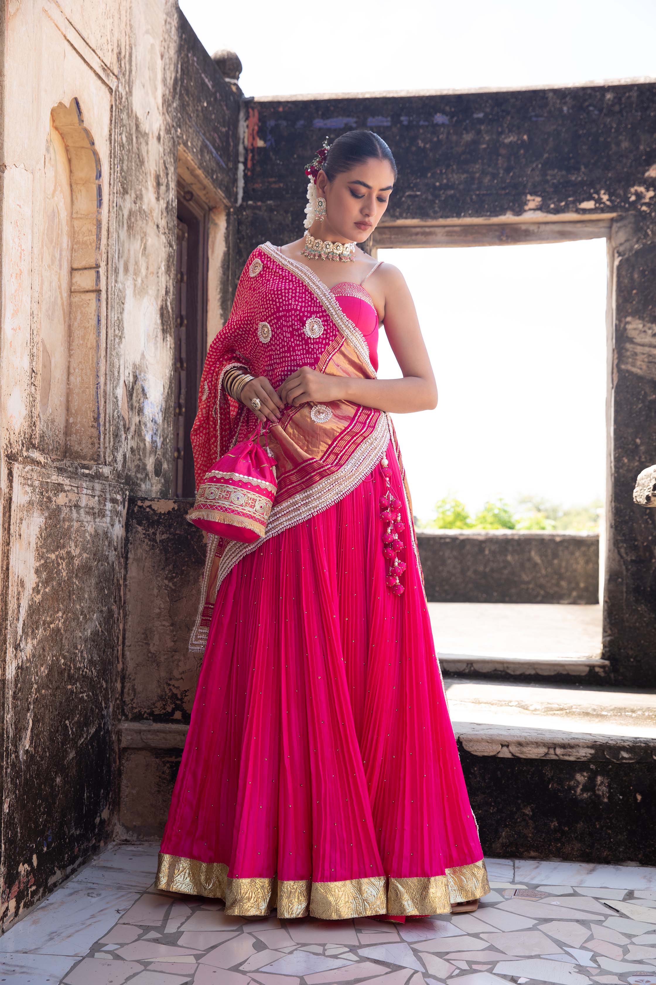 LEHENGA WITH BUSTIER BLOUSE