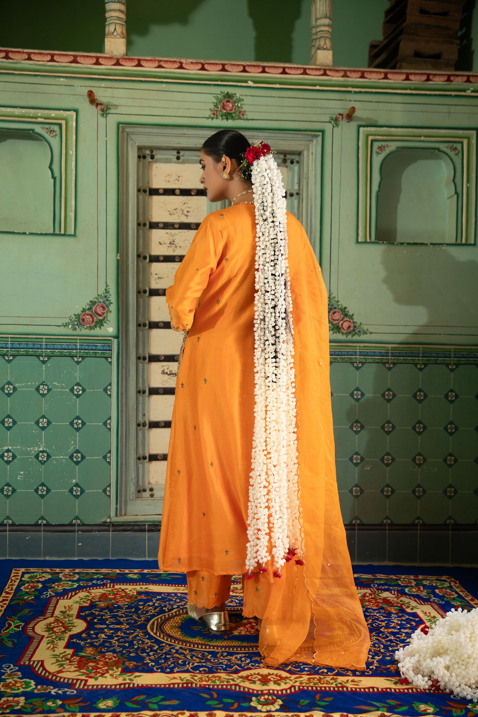A-LINE CHANDERI SILK SUIT
