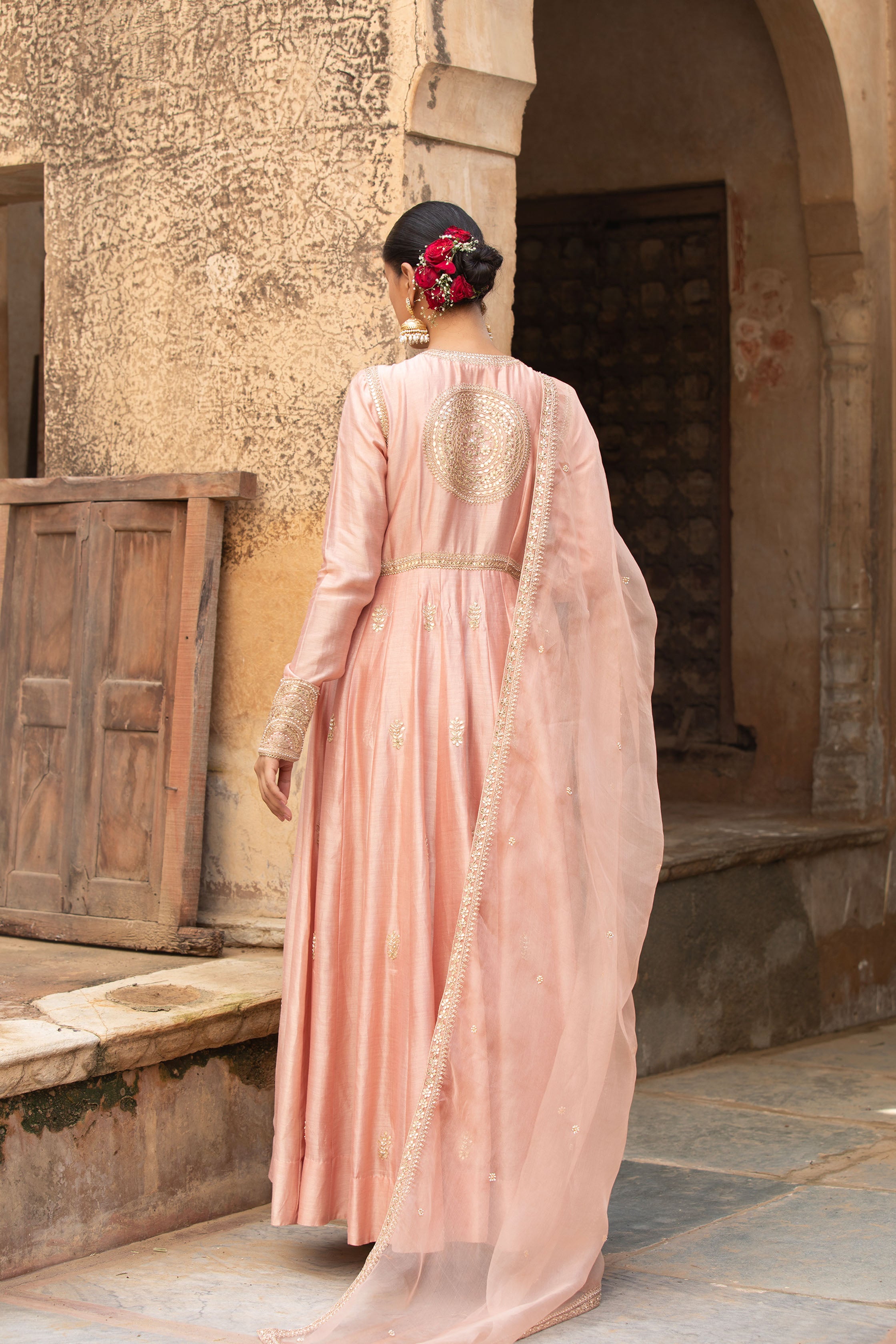 CHANDERI ANARKALI SET