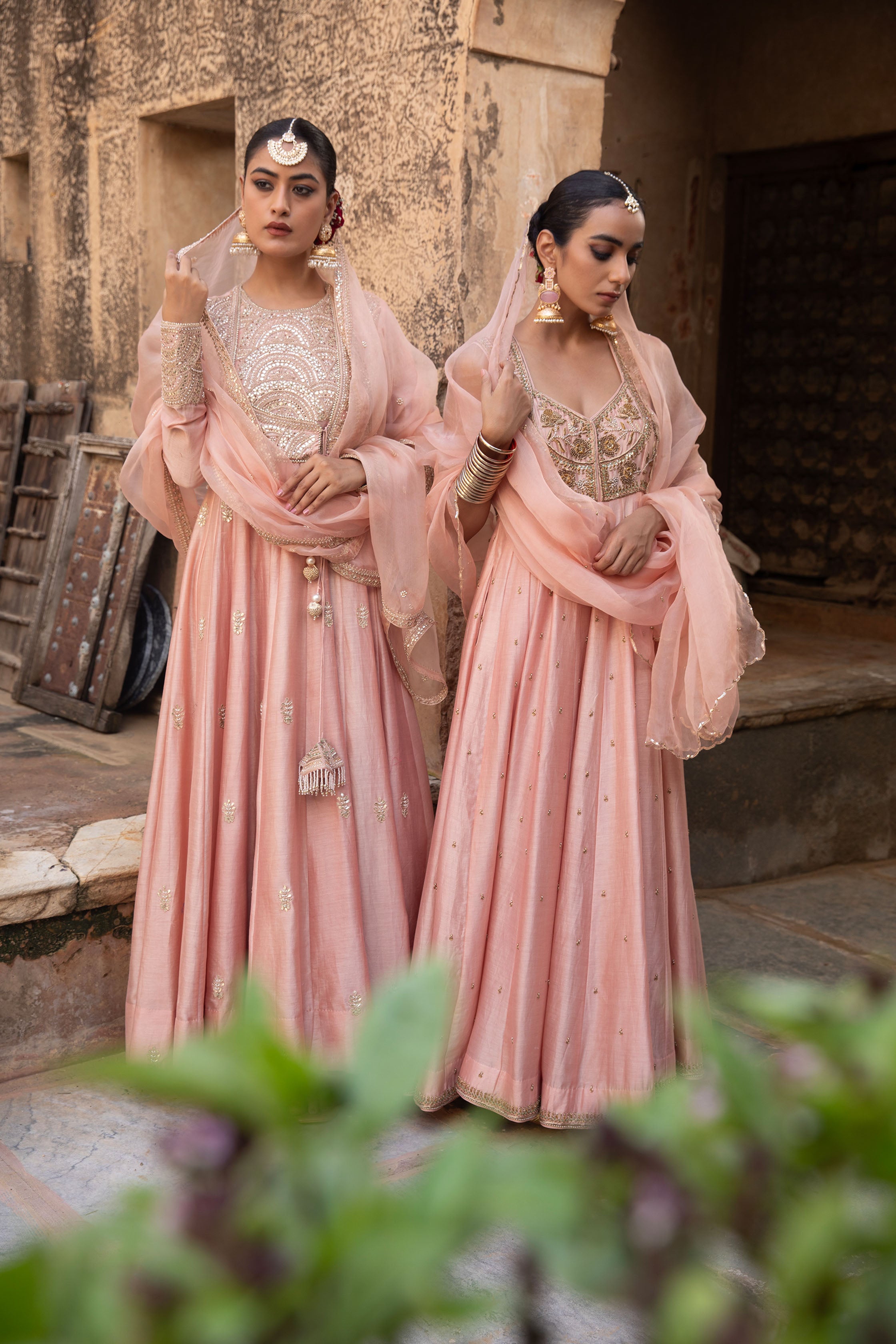 CHANDERI ANARKALI SET
