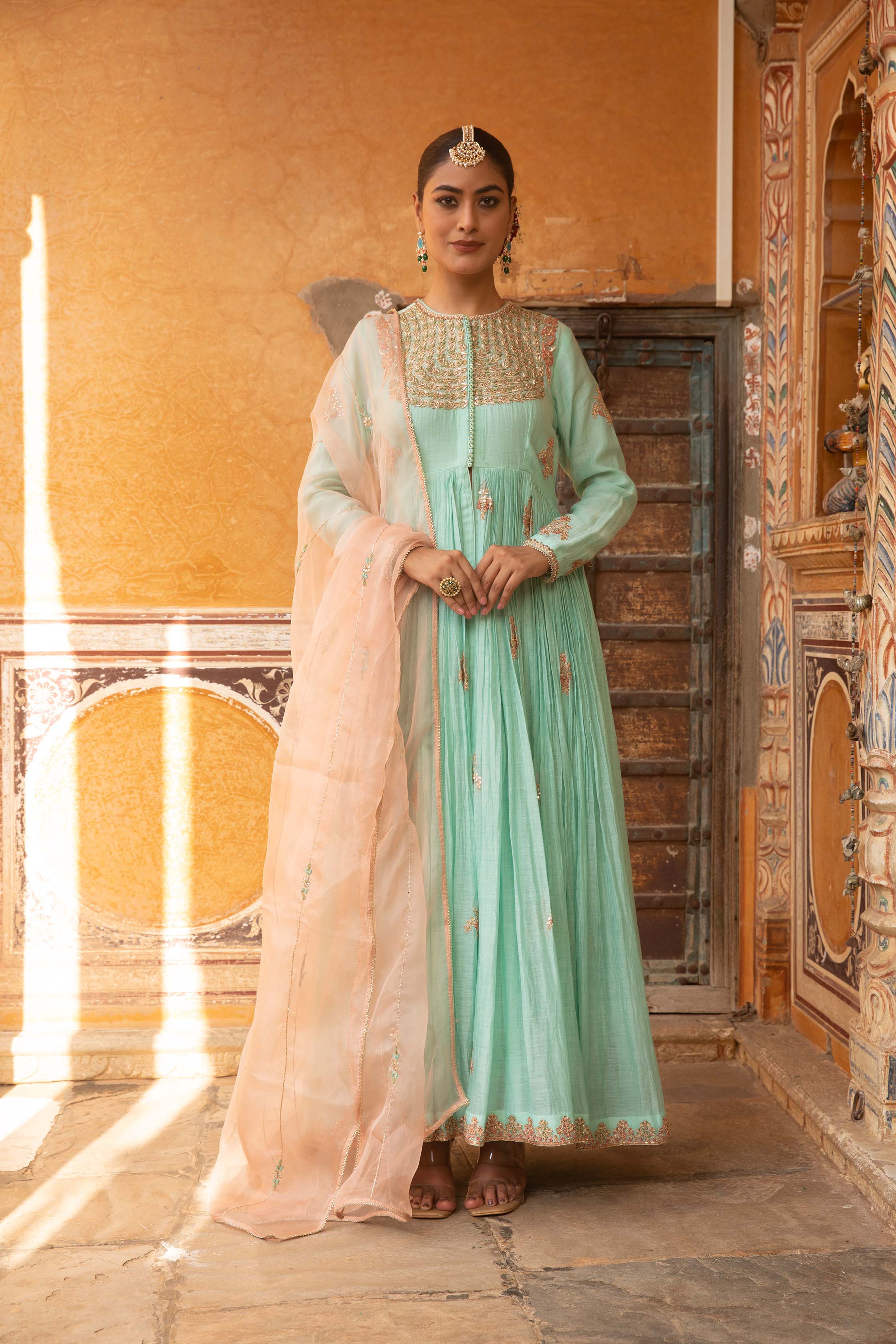 A LINE SUIT WITH FRONT SLIT