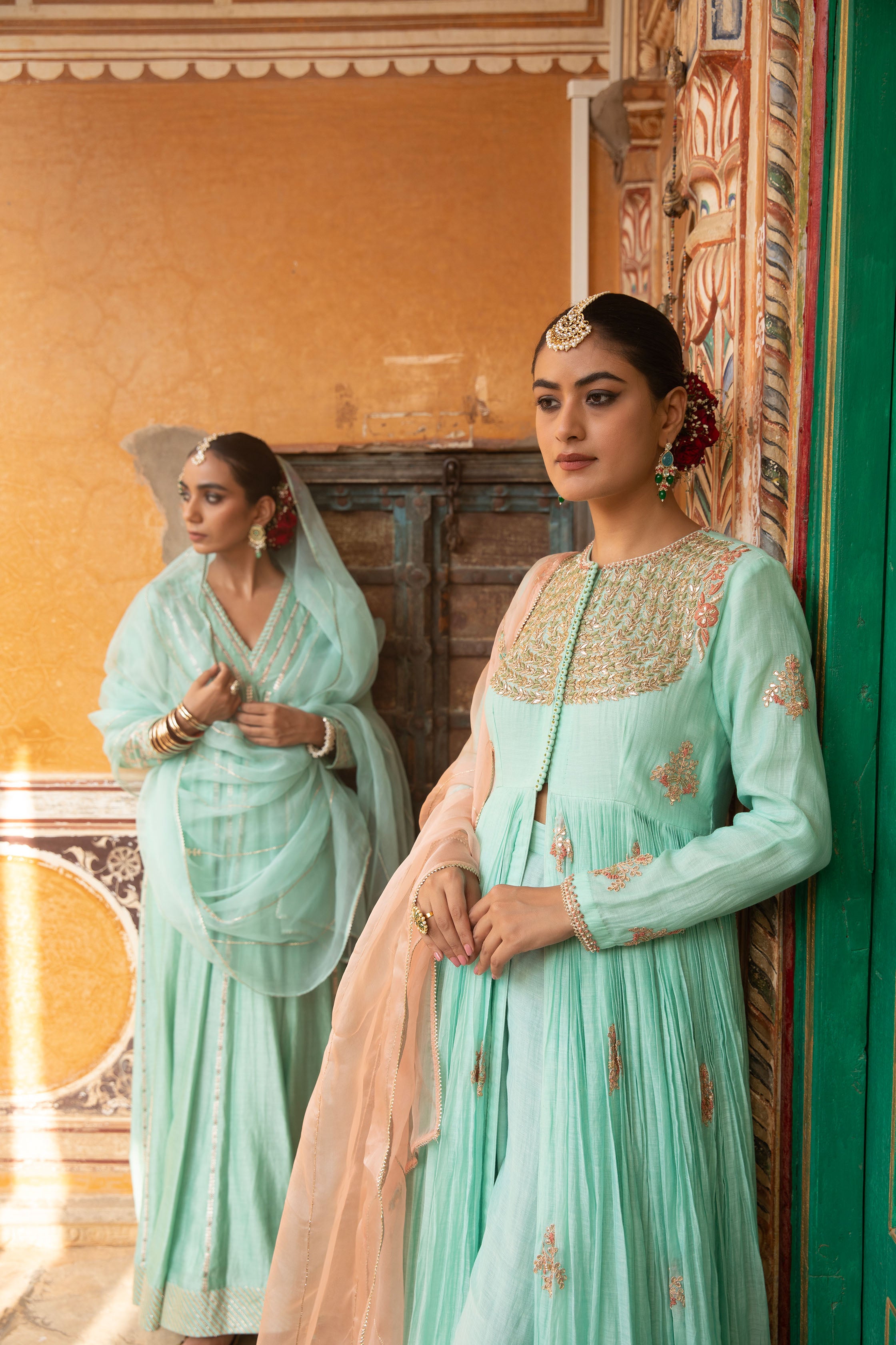 A LINE SUIT WITH FRONT SLIT