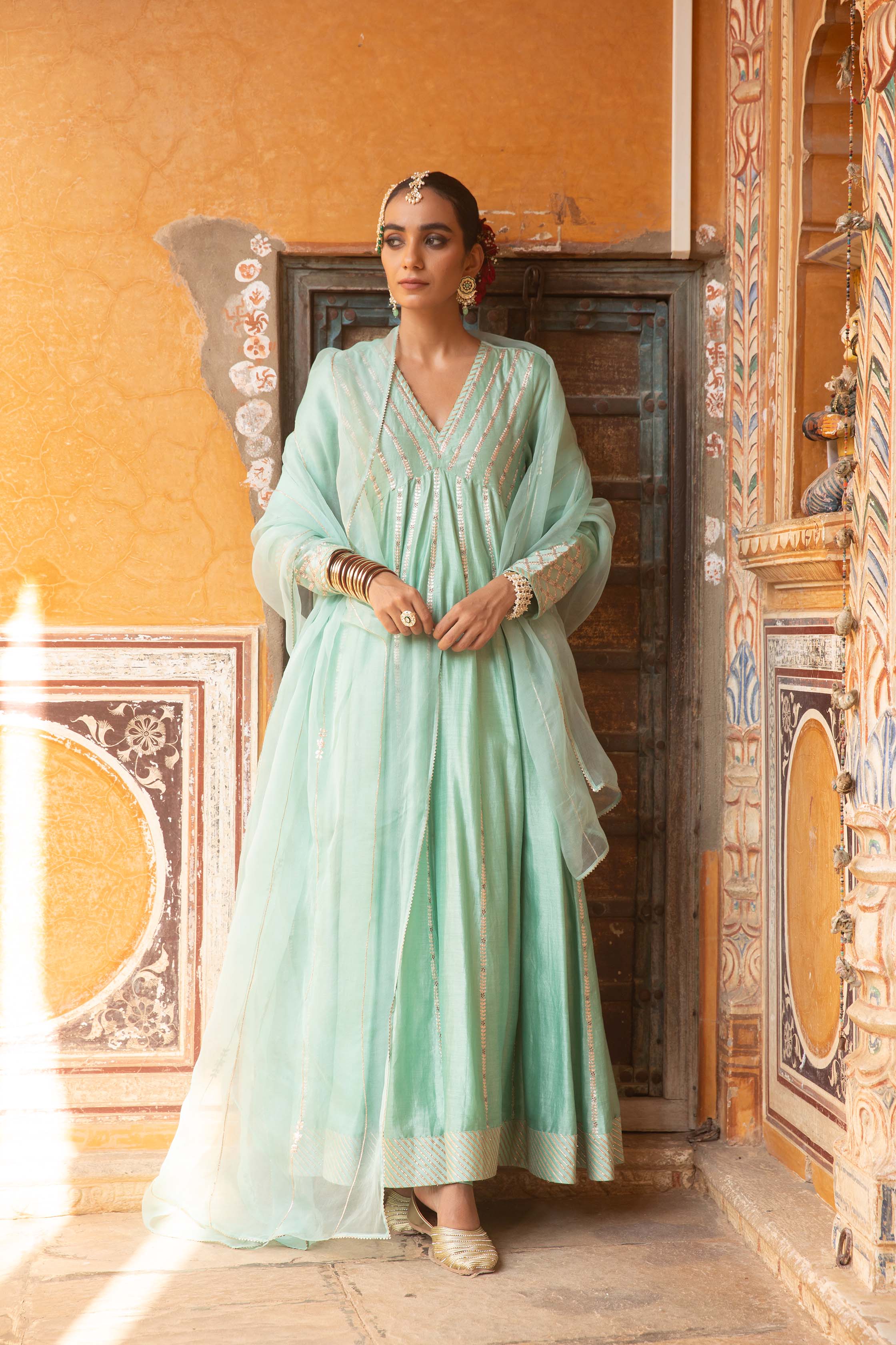 TURQUOISE ANARKALI