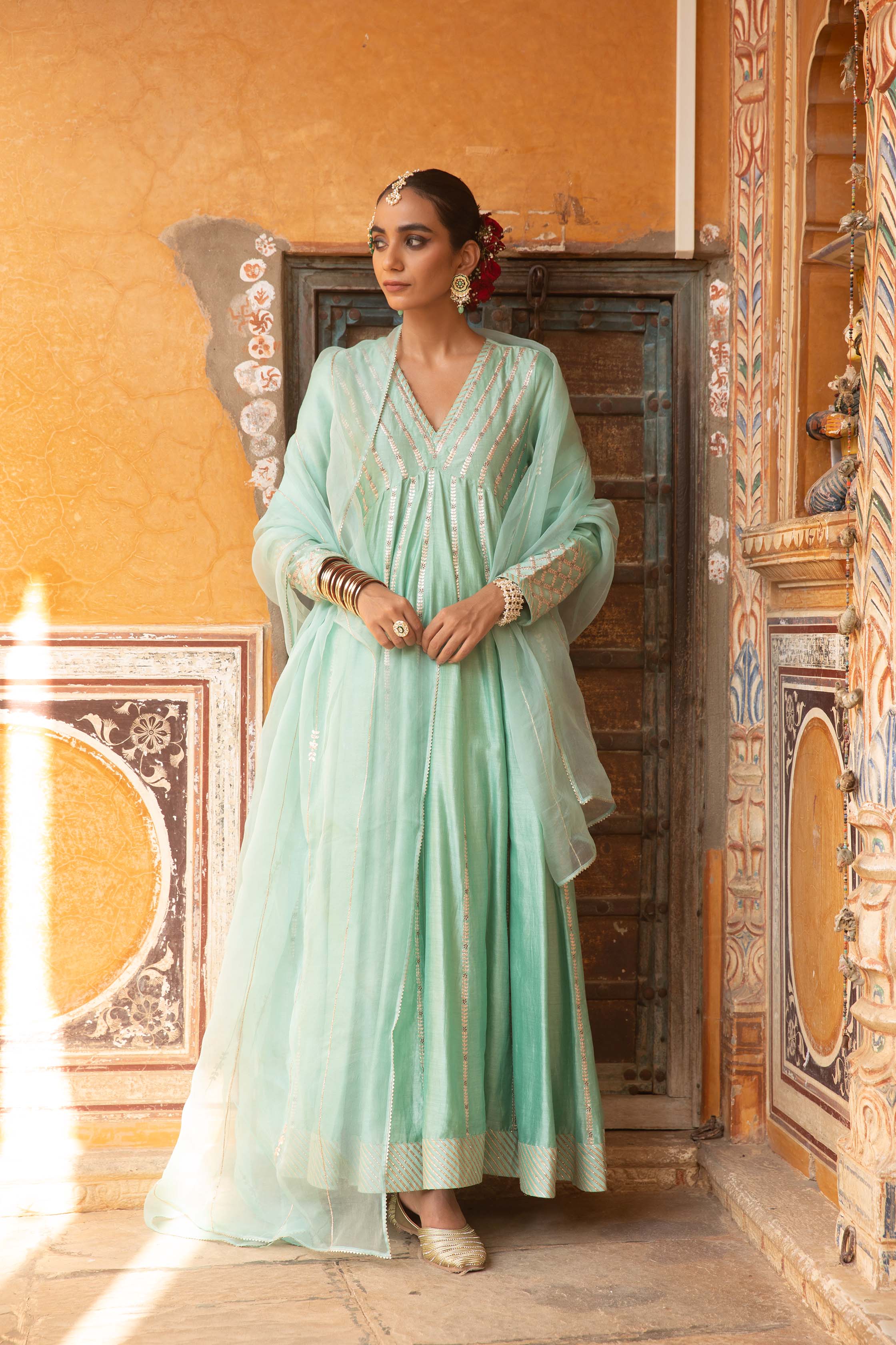 TURQUOISE ANARKALI