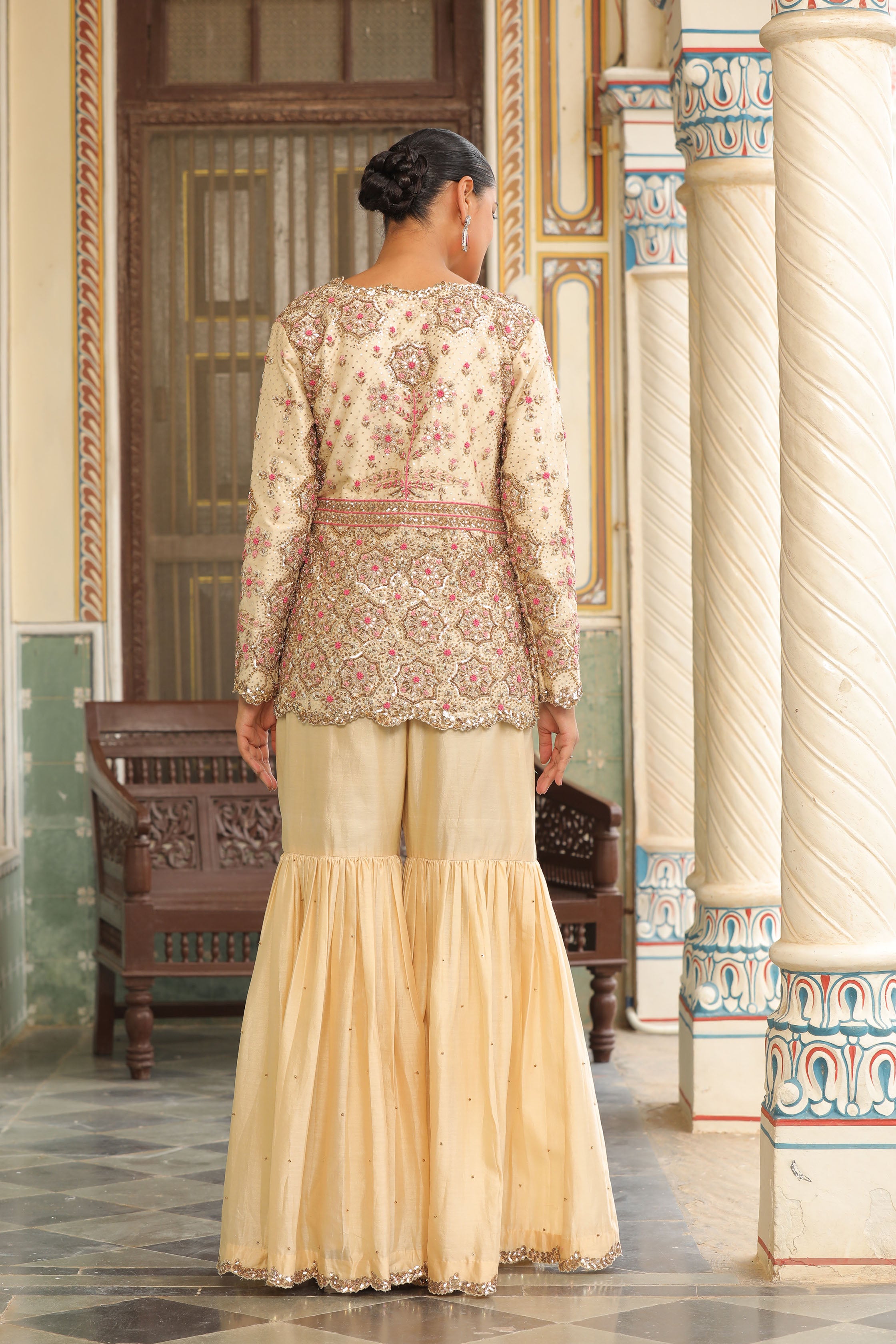 NOOR-E-ZARDOSI JACKET WITH SHARARA