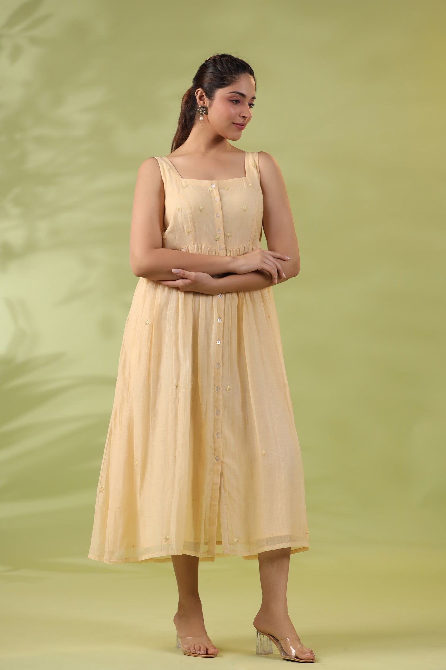 Amber Yellow Sleeveless Dress