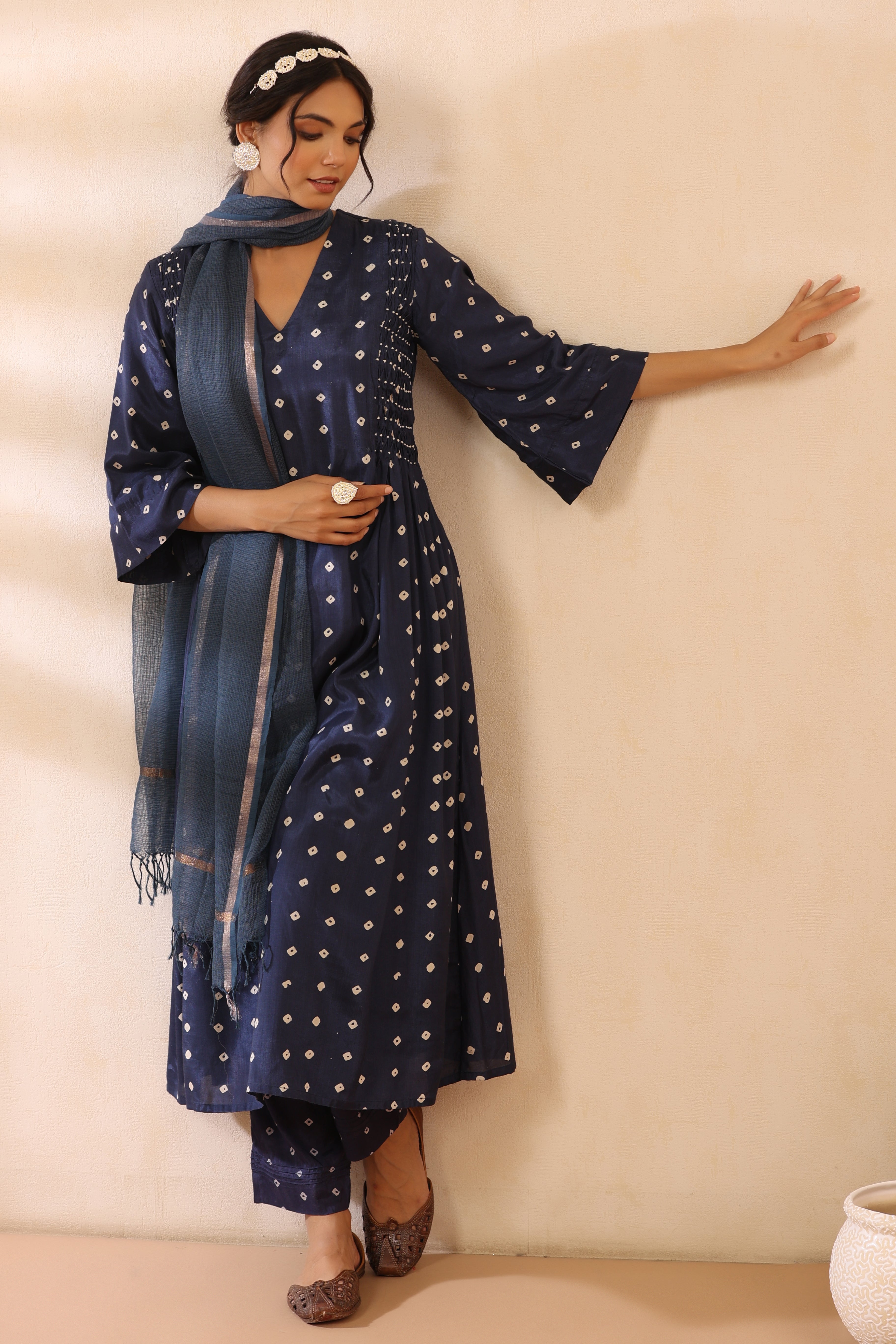 Bandhani Blue Suit set