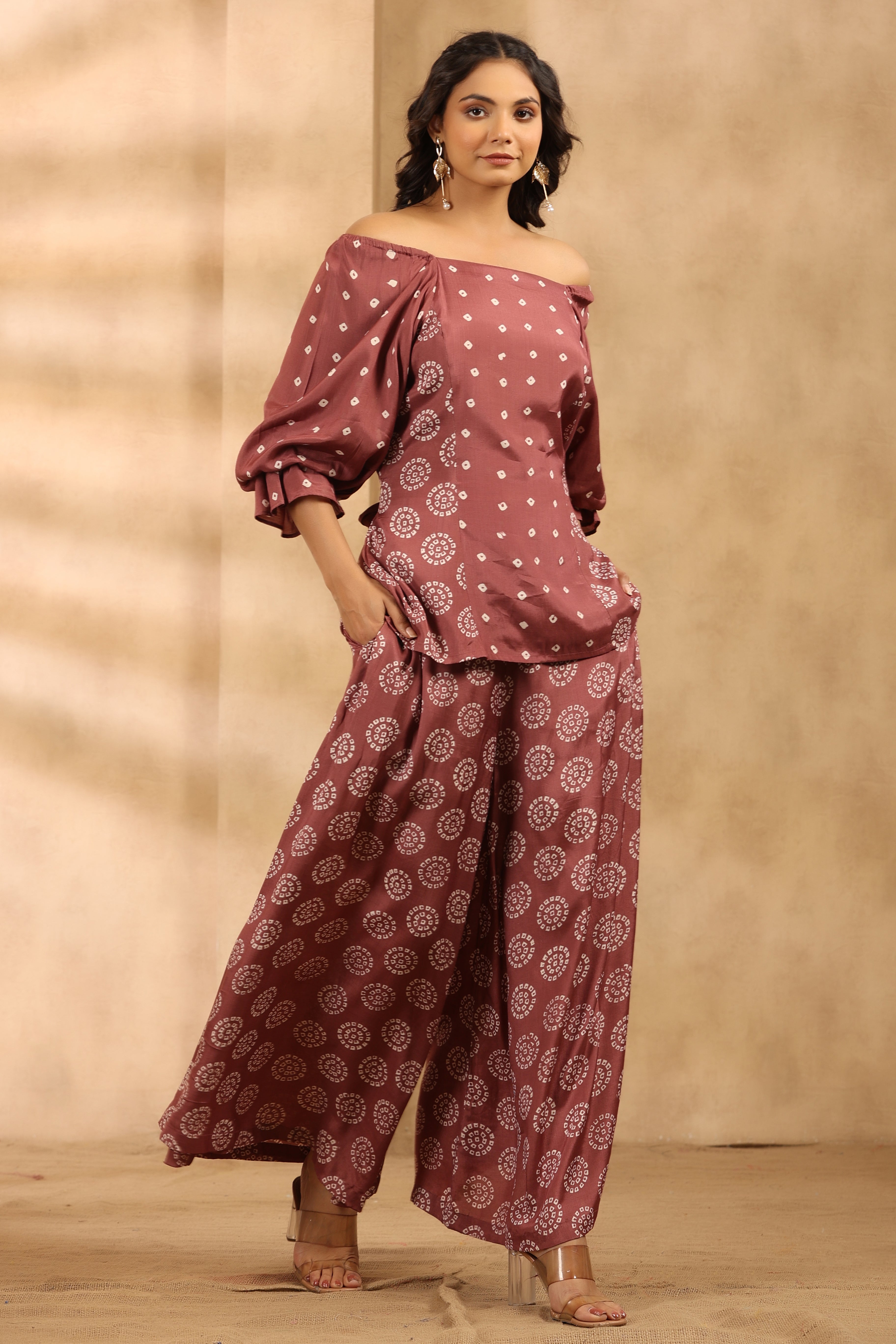 Buy Rajdeep Ranawat Beendi Chanel Pink Tunic With Palazzo (Set of 2) online