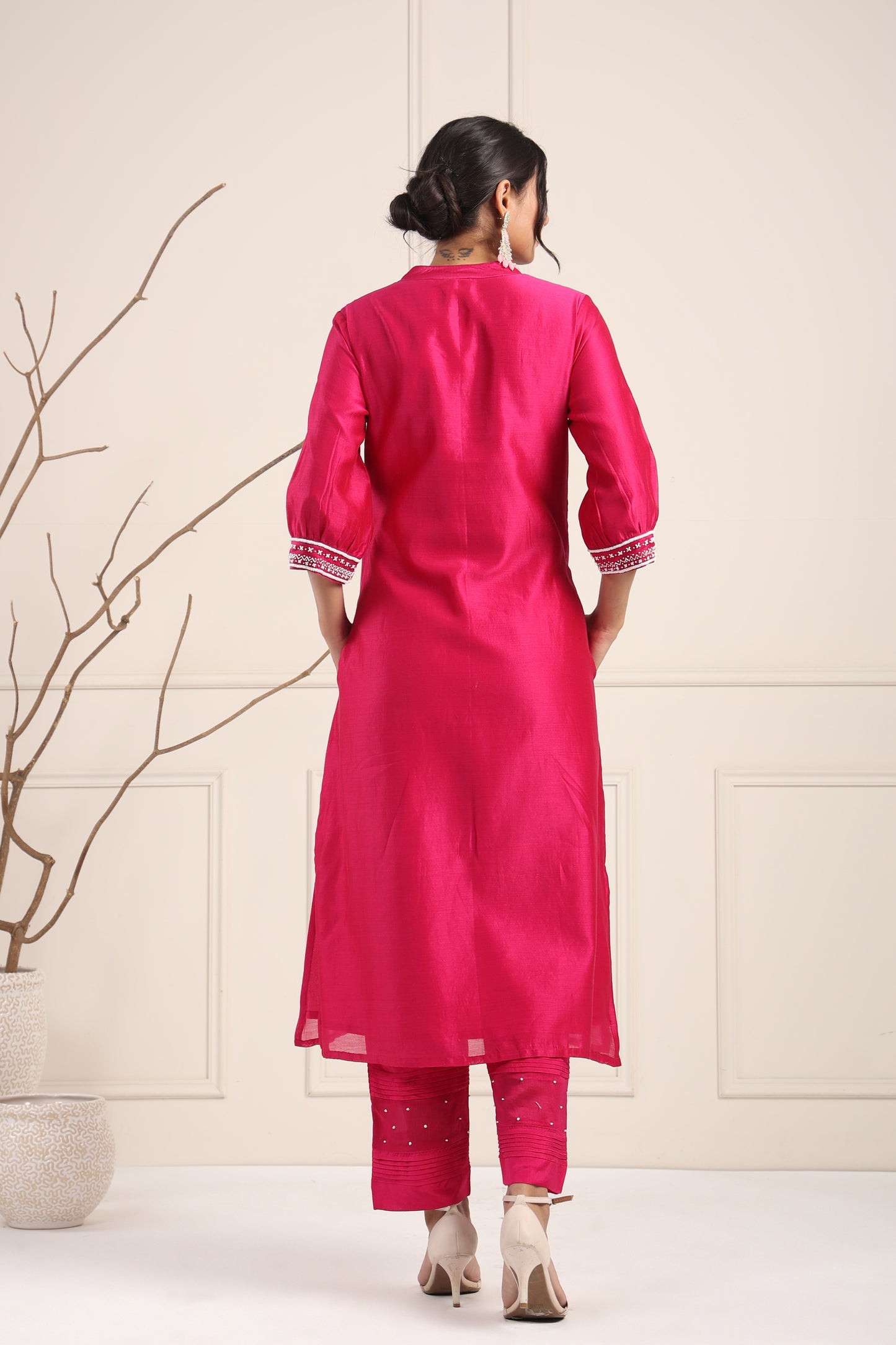 Rose Pink Blush Pintuck Suit Set