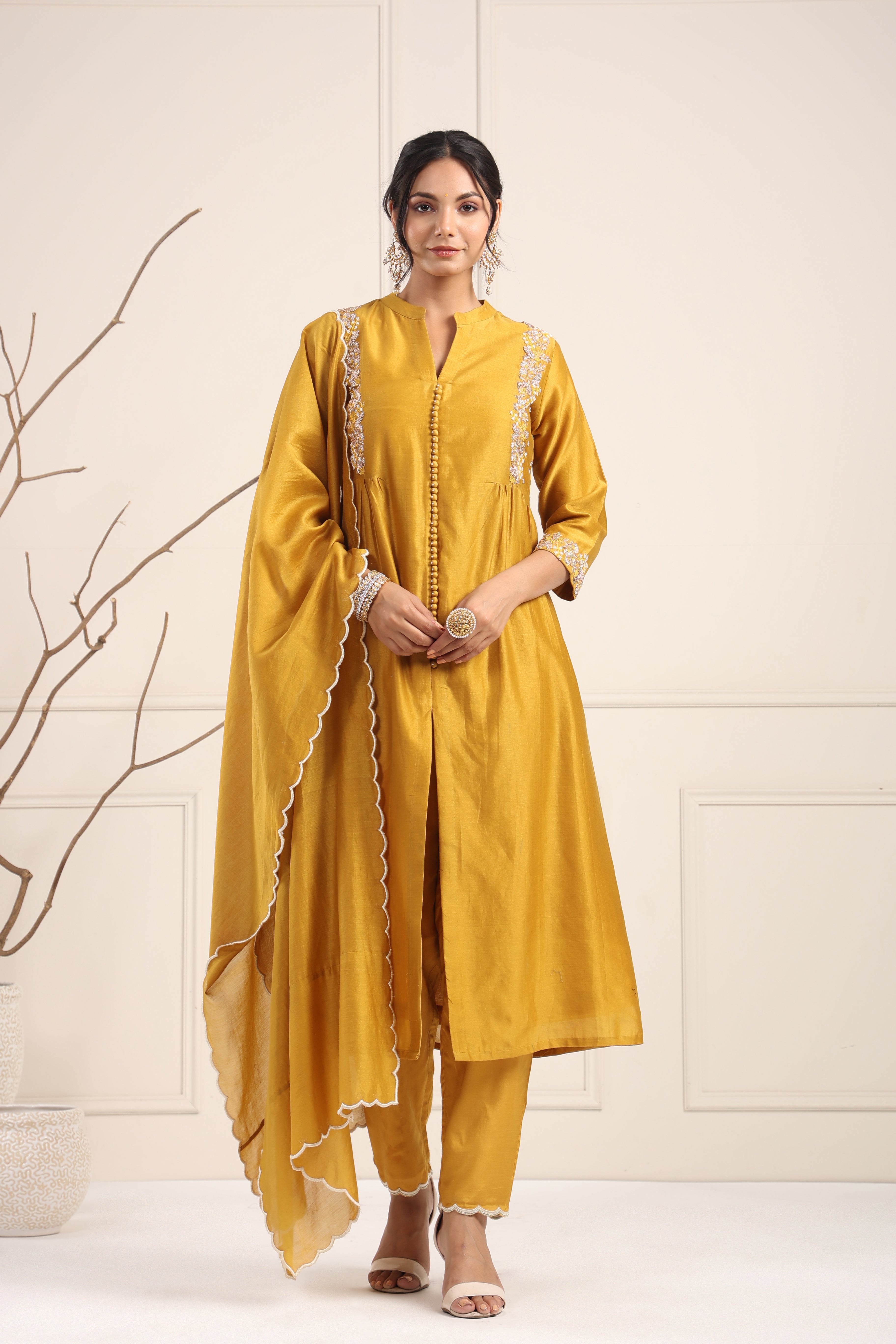 Bright Mustard Suit Set