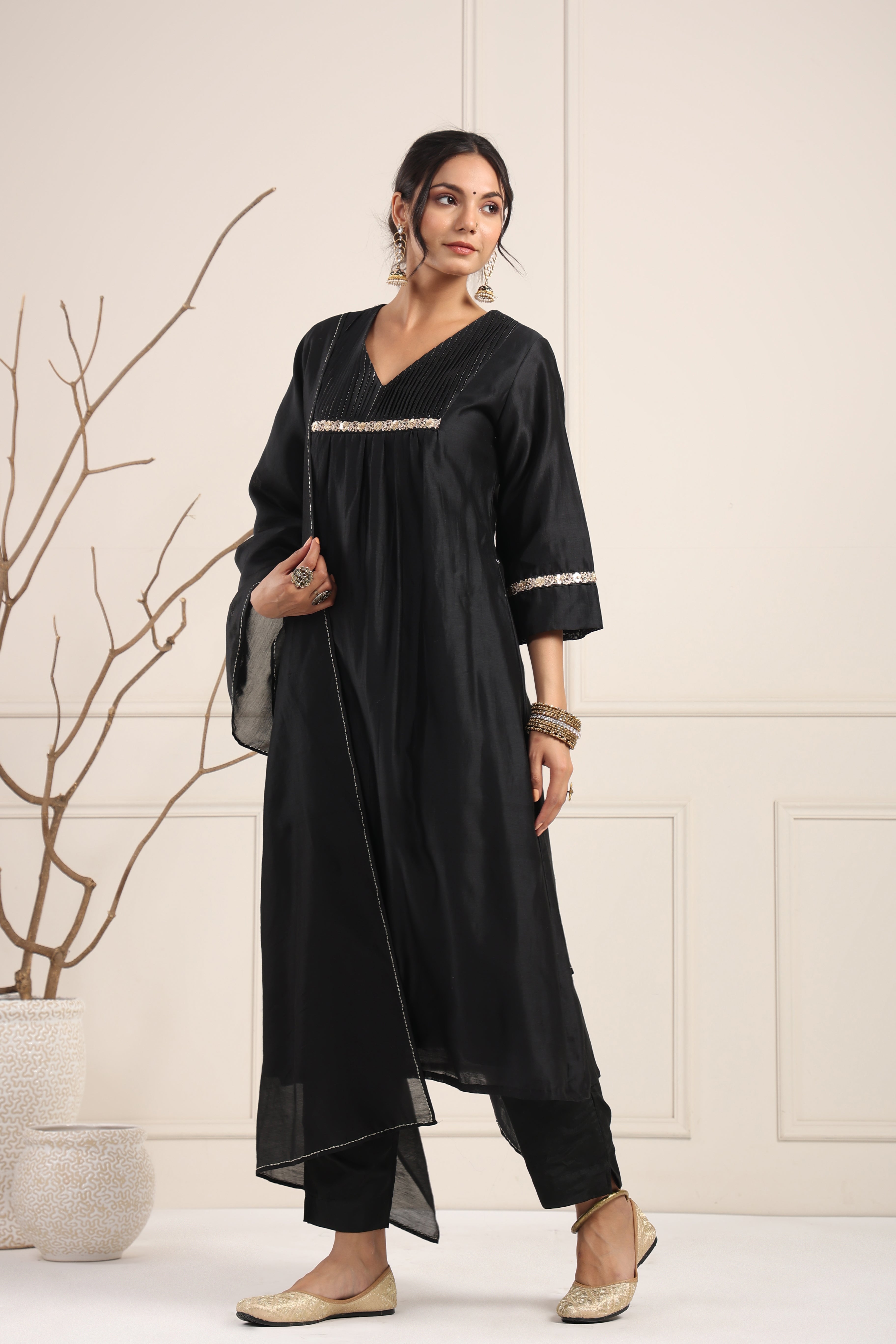 Bling Black Kurta Set