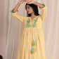Yellow Dhari Embroidery Dress