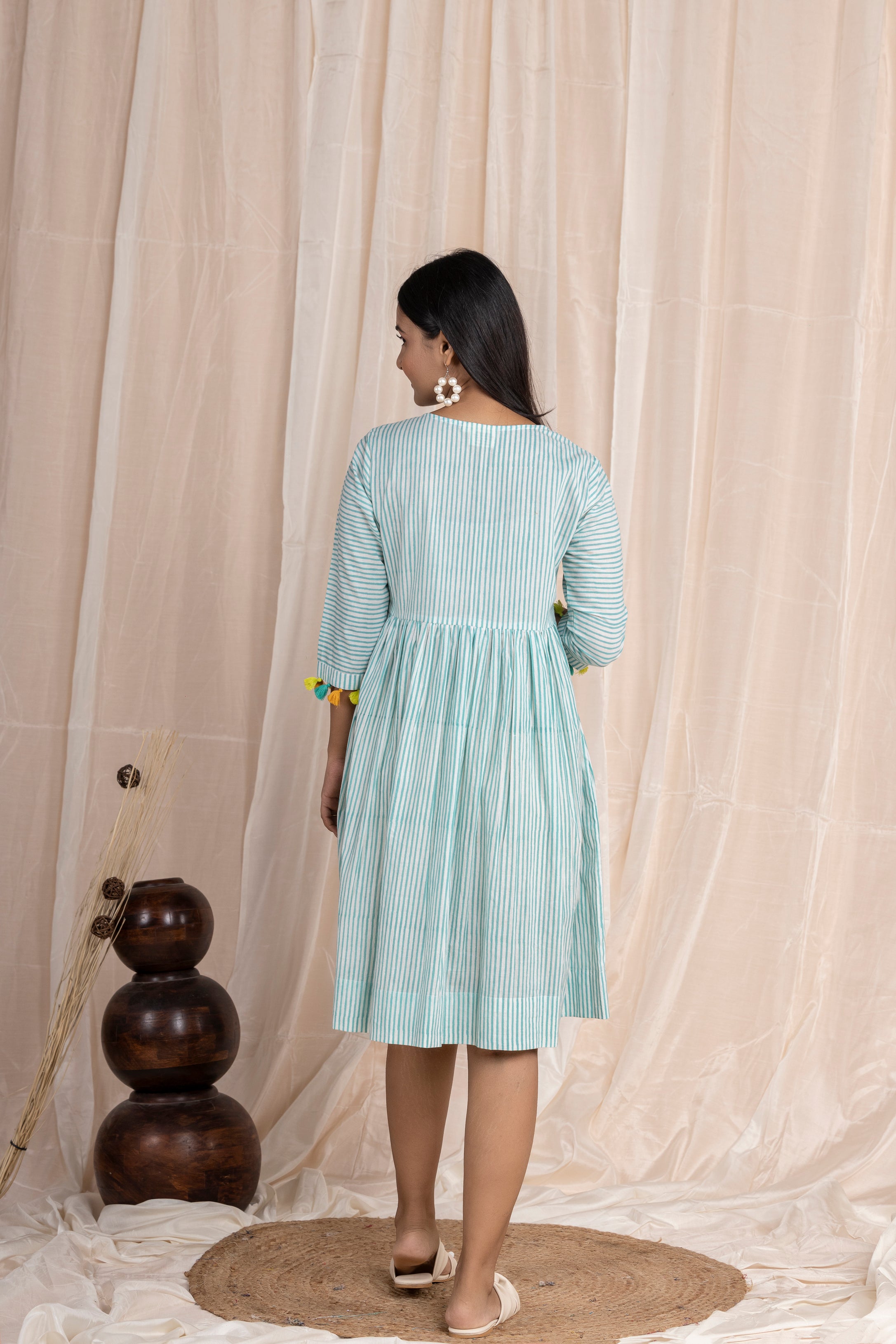 Aqua Dhari Embroidery Dress