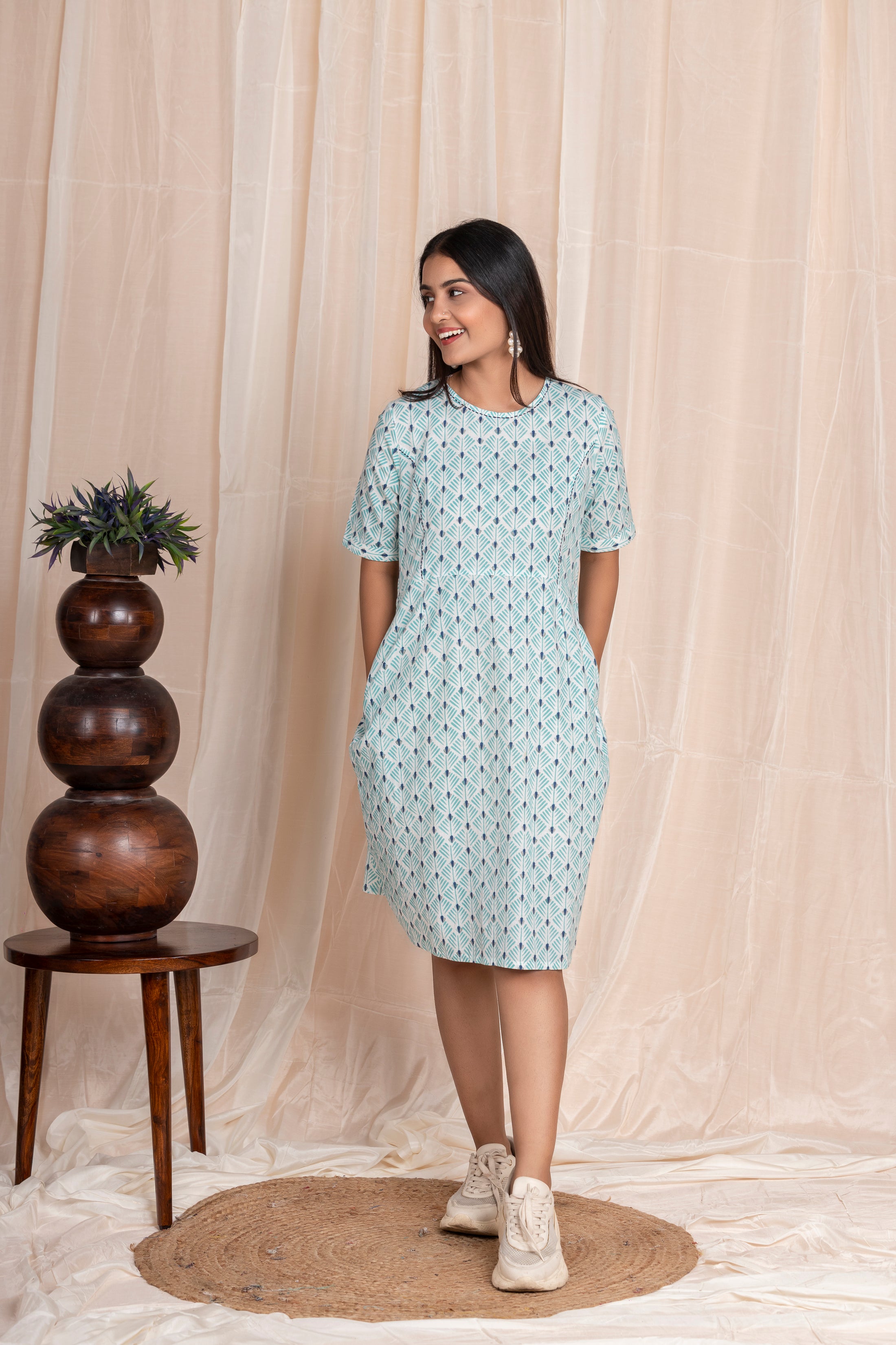 Aqua Shirt Dress