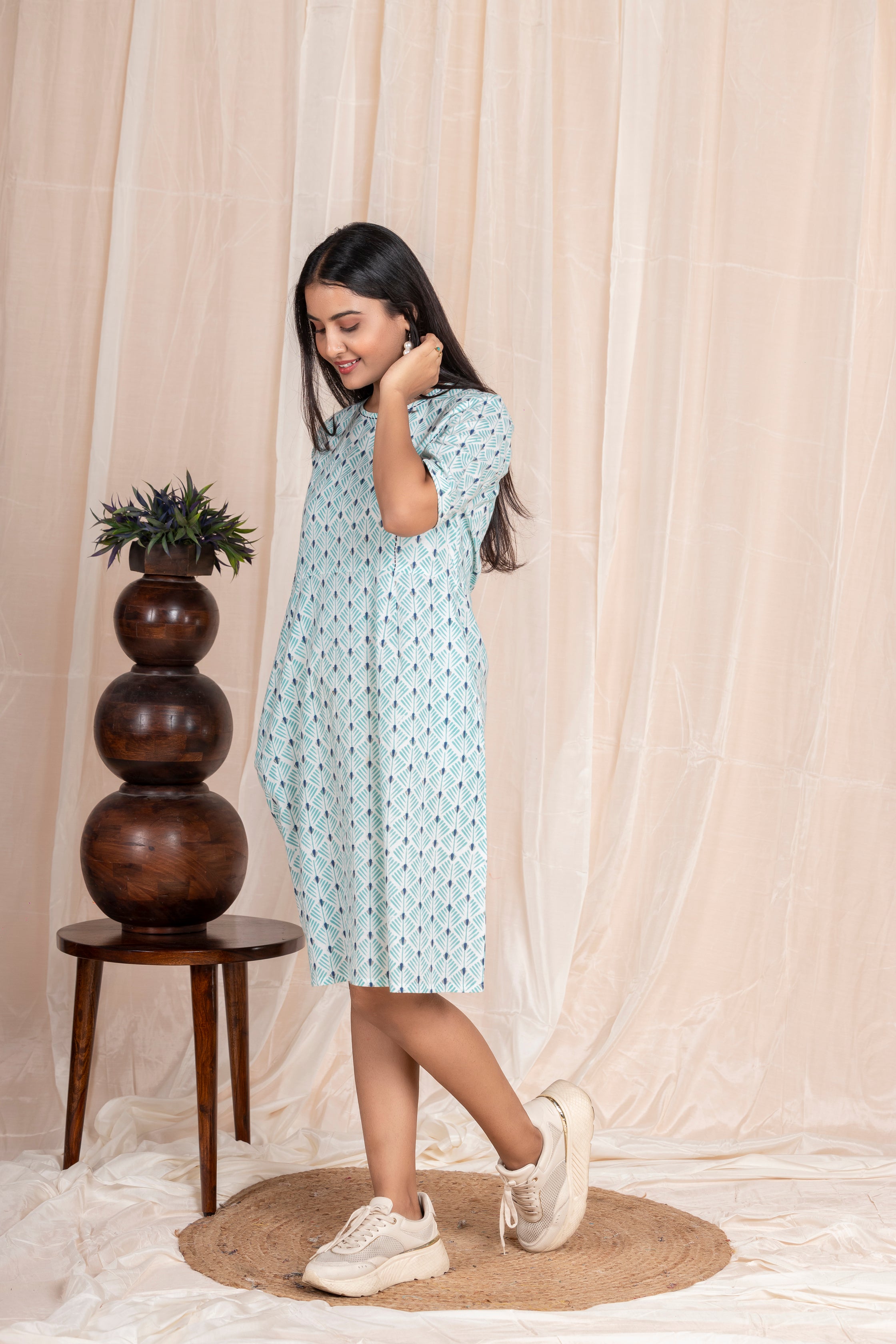 Aqua Shirt Dress