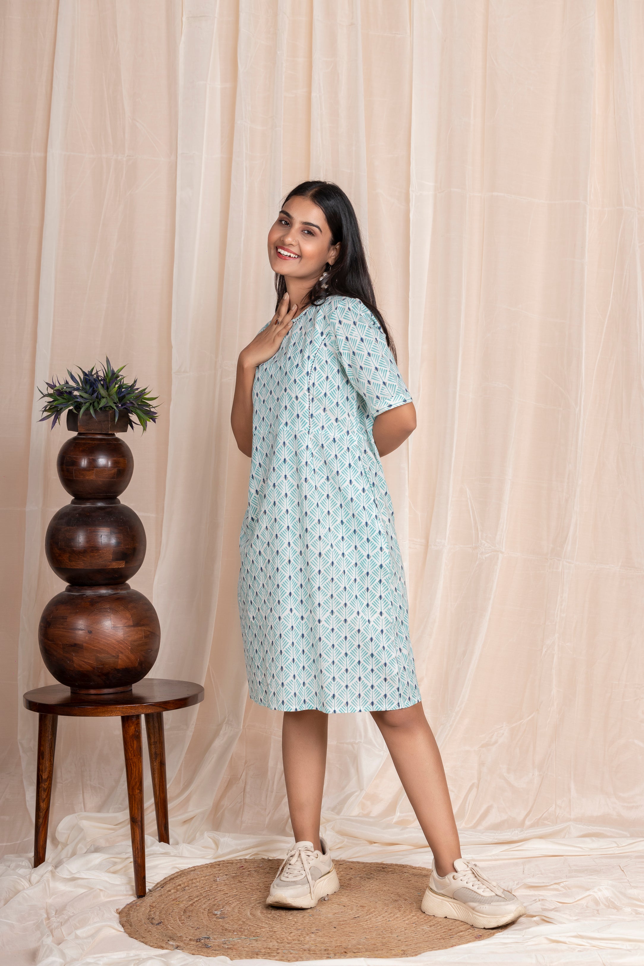 Aqua Shirt Dress