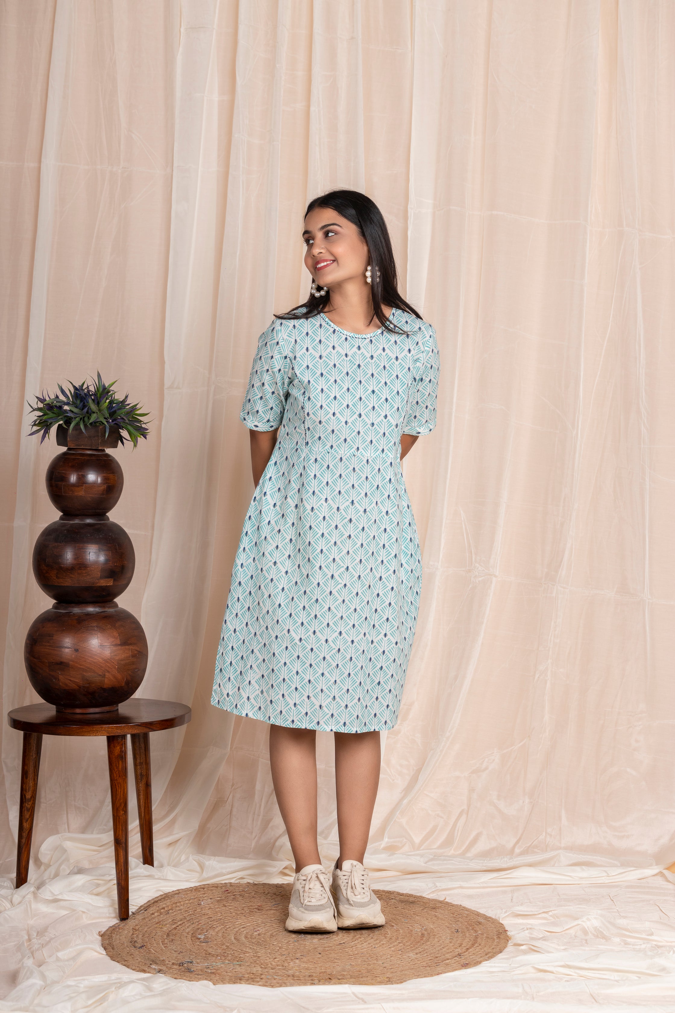 Aqua Shirt Dress