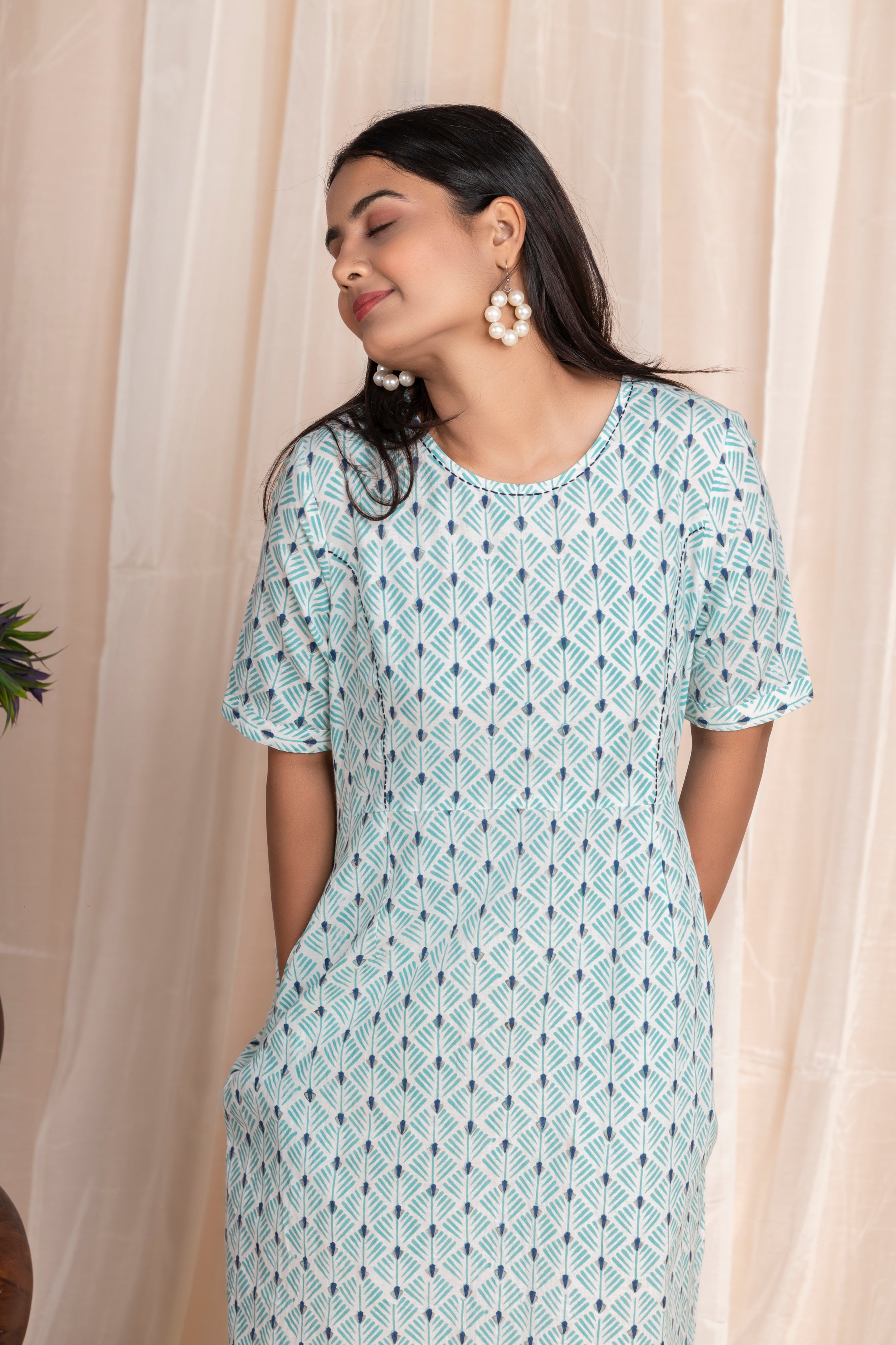 Aqua Shirt Dress