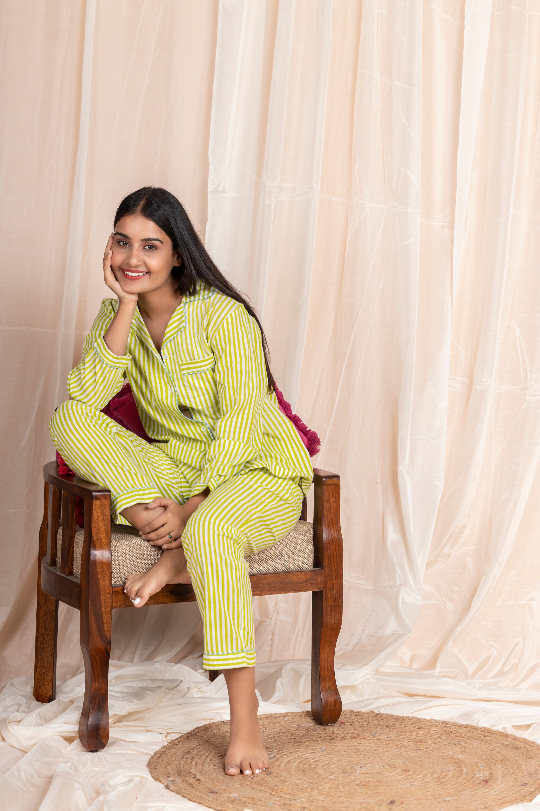 Green Dhari Night Suit (2 pcs)