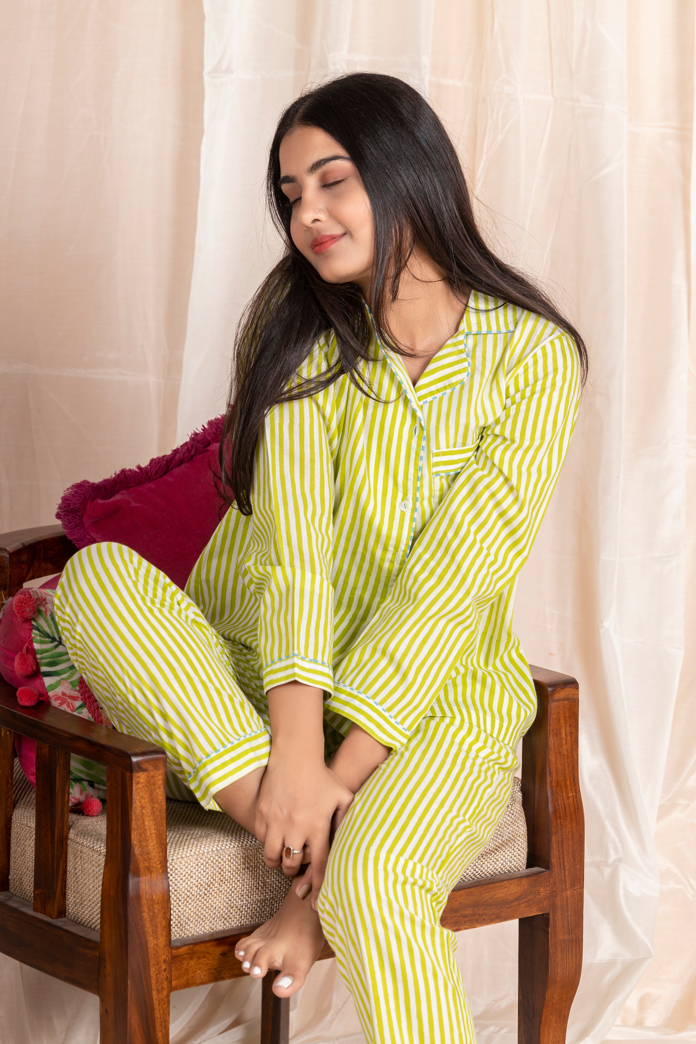 Green Dhari Night Suit (2 pcs)