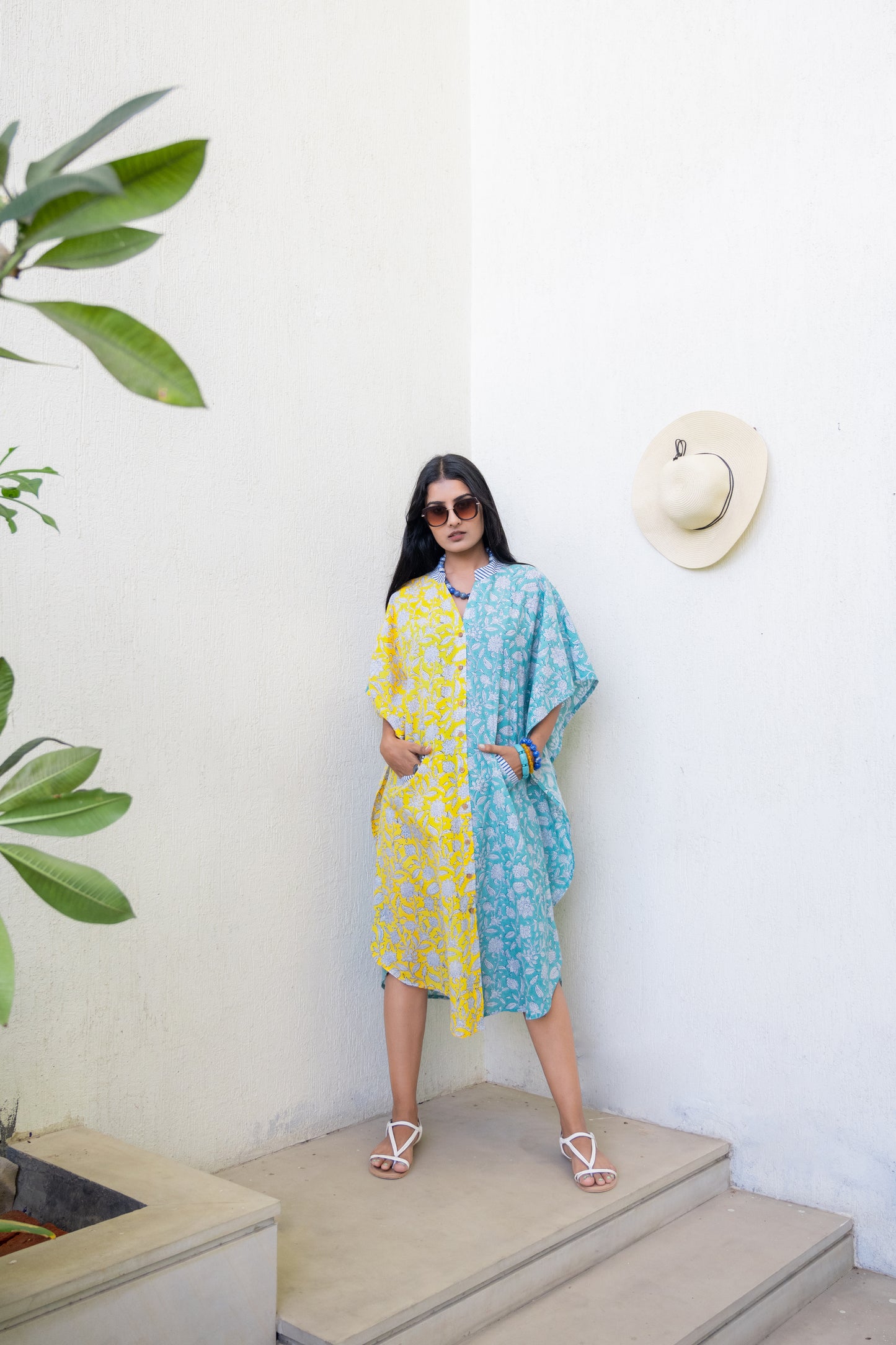 Daisy Sun and Moon Shirt Dress Kaftan