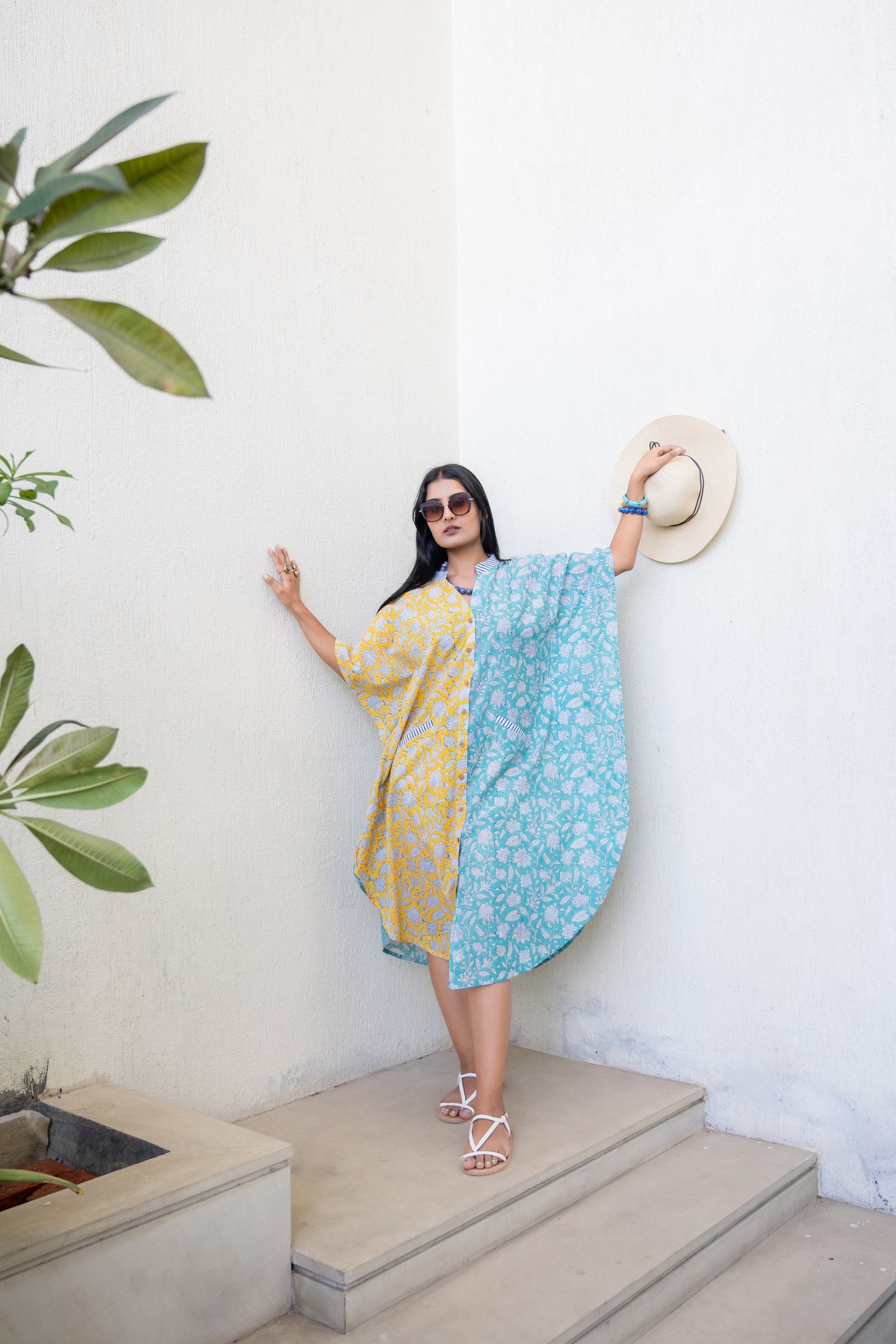 Daisy Sun and Moon Shirt Dress Kaftan