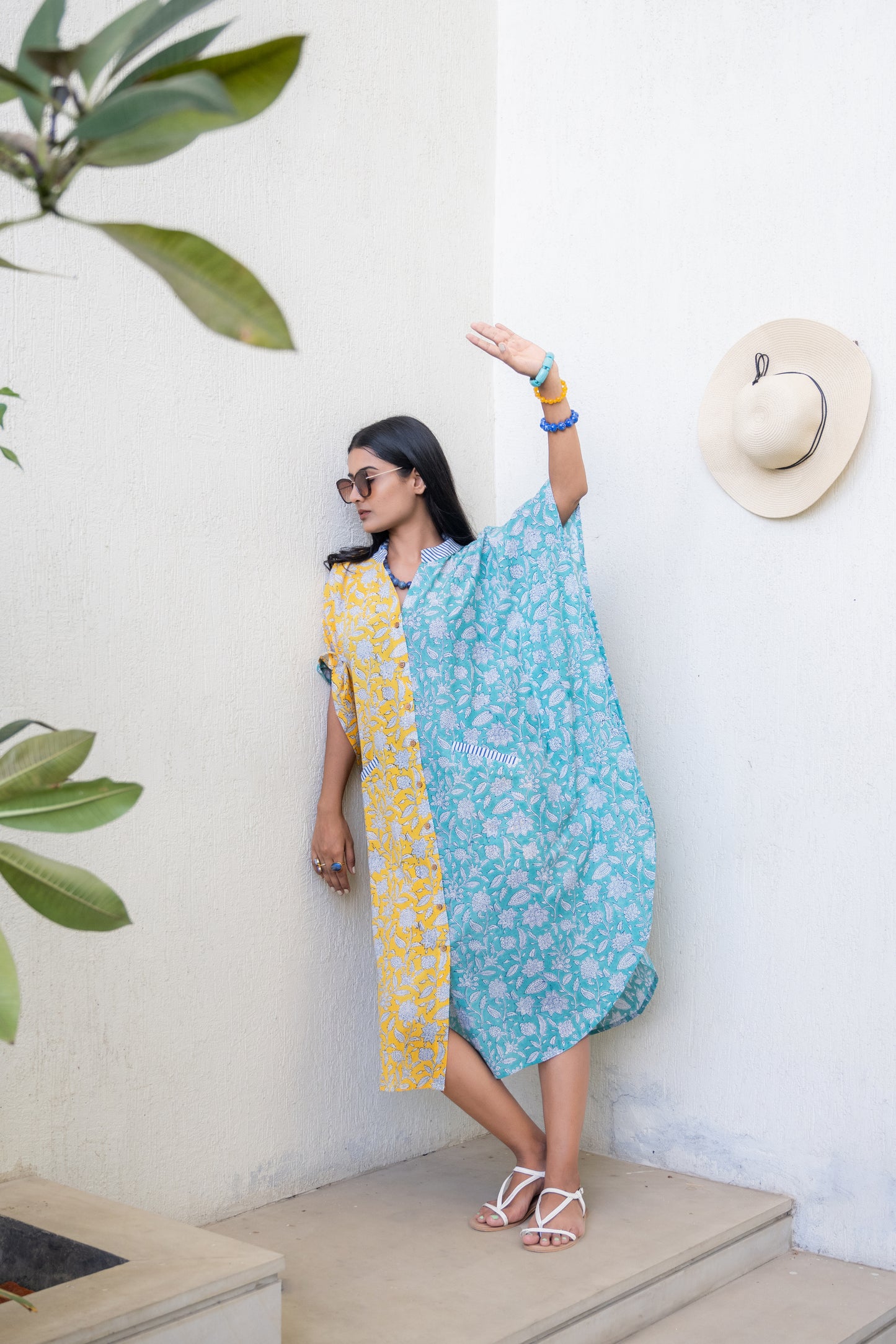 Daisy Sun and Moon Shirt Dress Kaftan